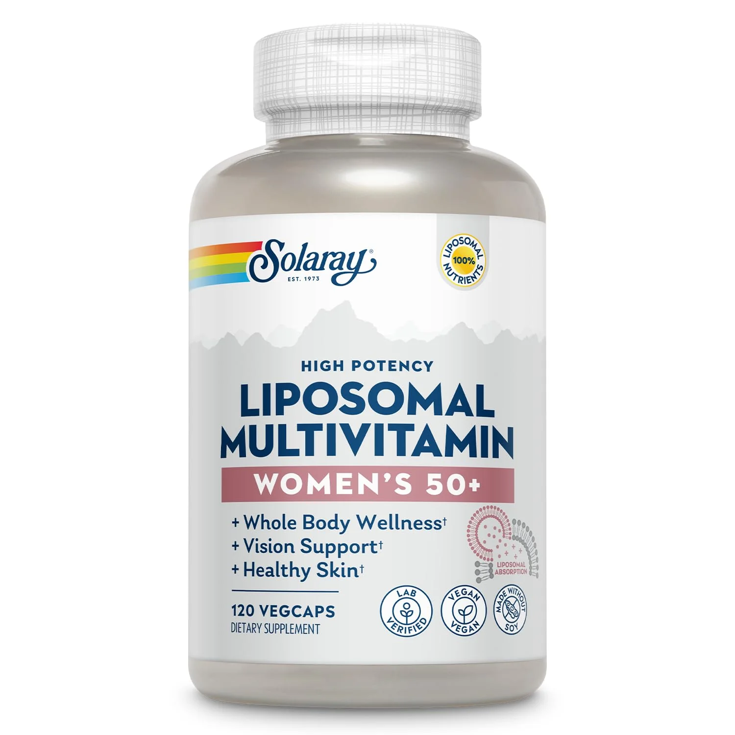 SOLARAY Liposomal Multivitamin for Women 50+ | Enhanced Absorption, Immune & Bone Support, Vegan, 60 Servings - Image 8