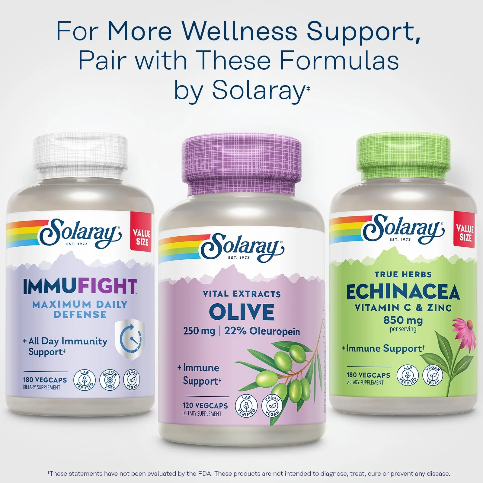 SOLARAY Olive Leaf Extract 250mg Capsules - 22% Oleuropein, Lemon Balm, Vegan, 120 Servings - Image 12