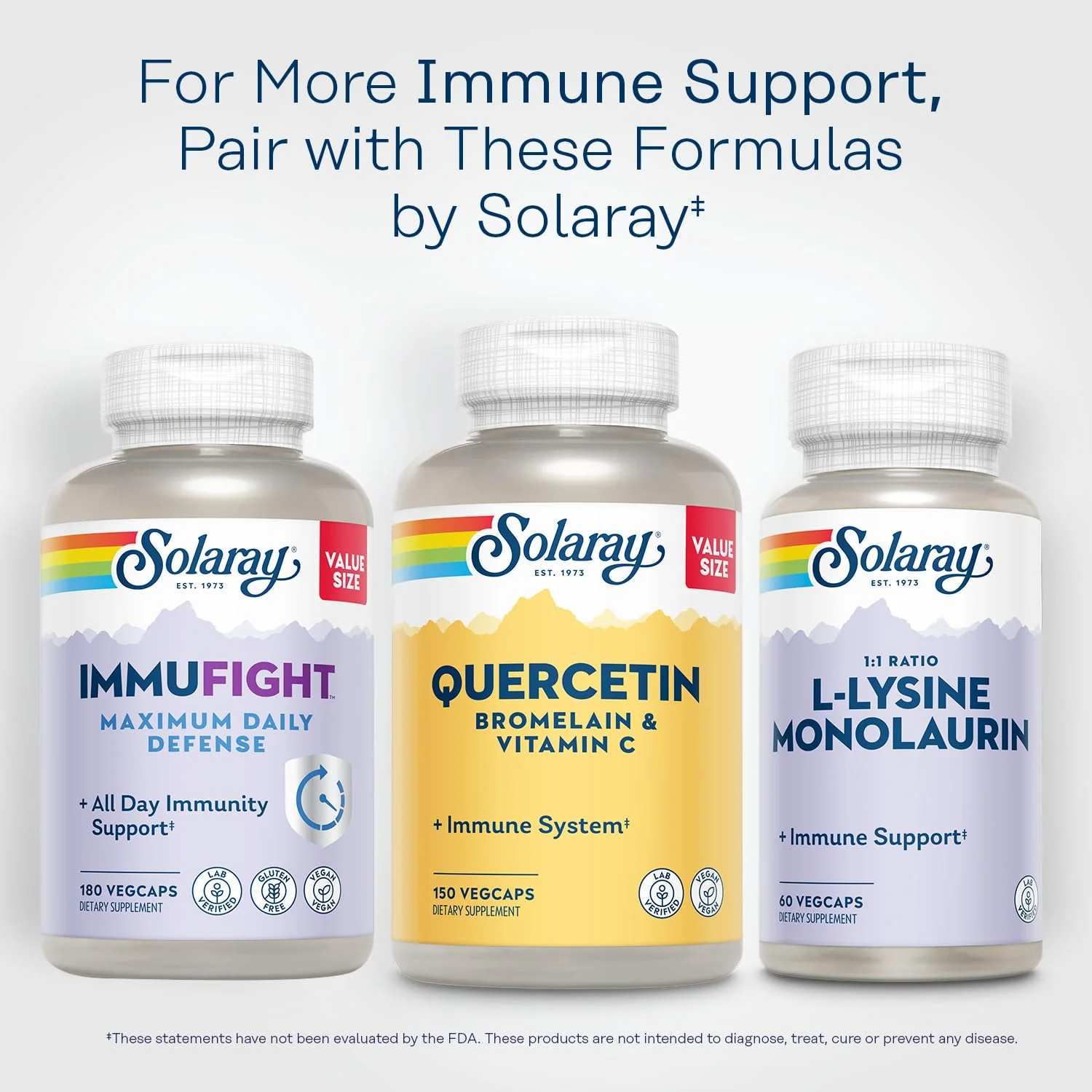 SOLARAY Quercetin Bromelain & Vitamin C – Immune Support, Antioxidant Activity, Vegan, 75 Servings, 60 Day Guarantee - Image 6