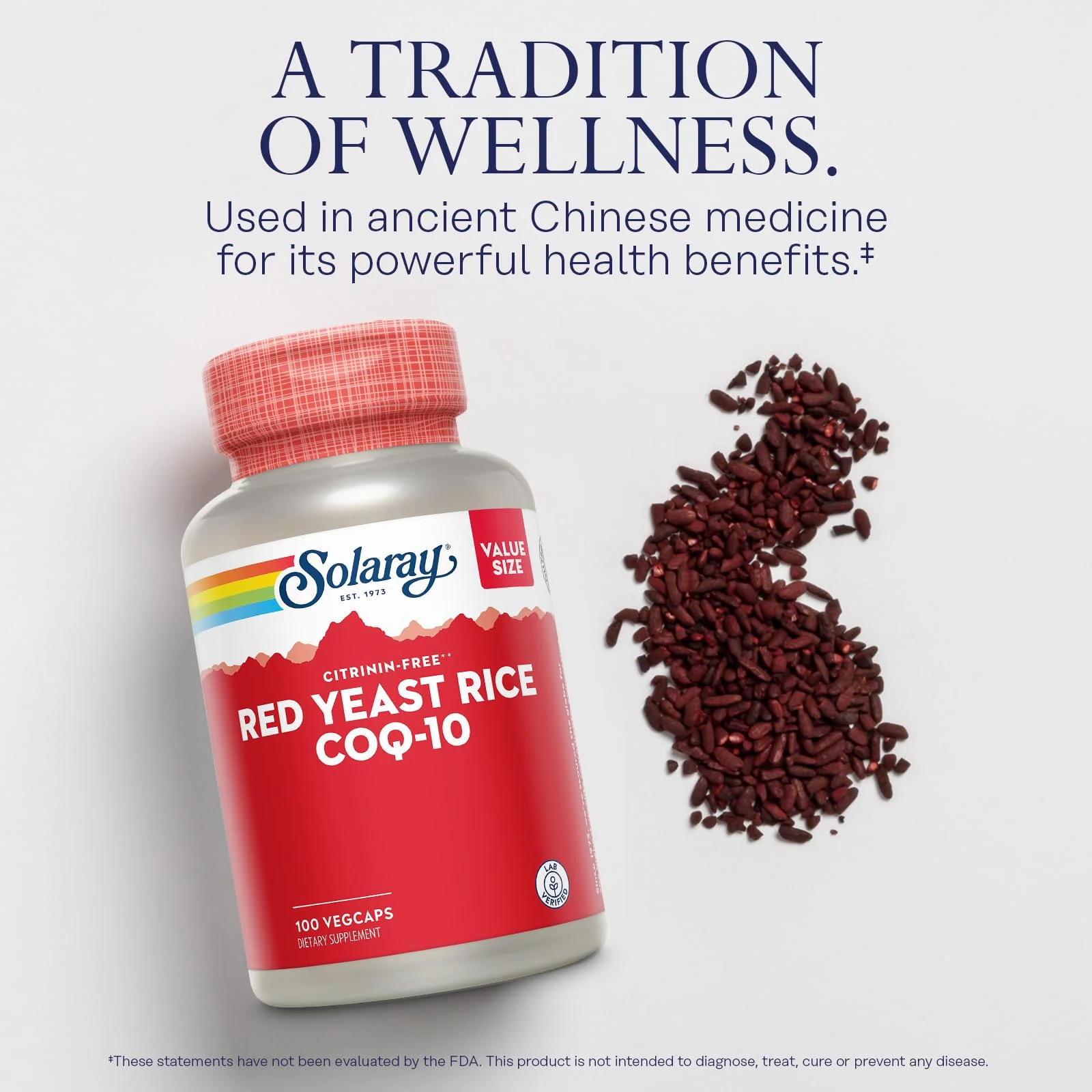 Solaray Red Yeast Rice Plus CoQ-10 & No-Flush Niacin - 100 VegCaps, 600mg RYR, 30mg CoQ10, 50mg Niacin, 60-Day Guarantee - Image 4