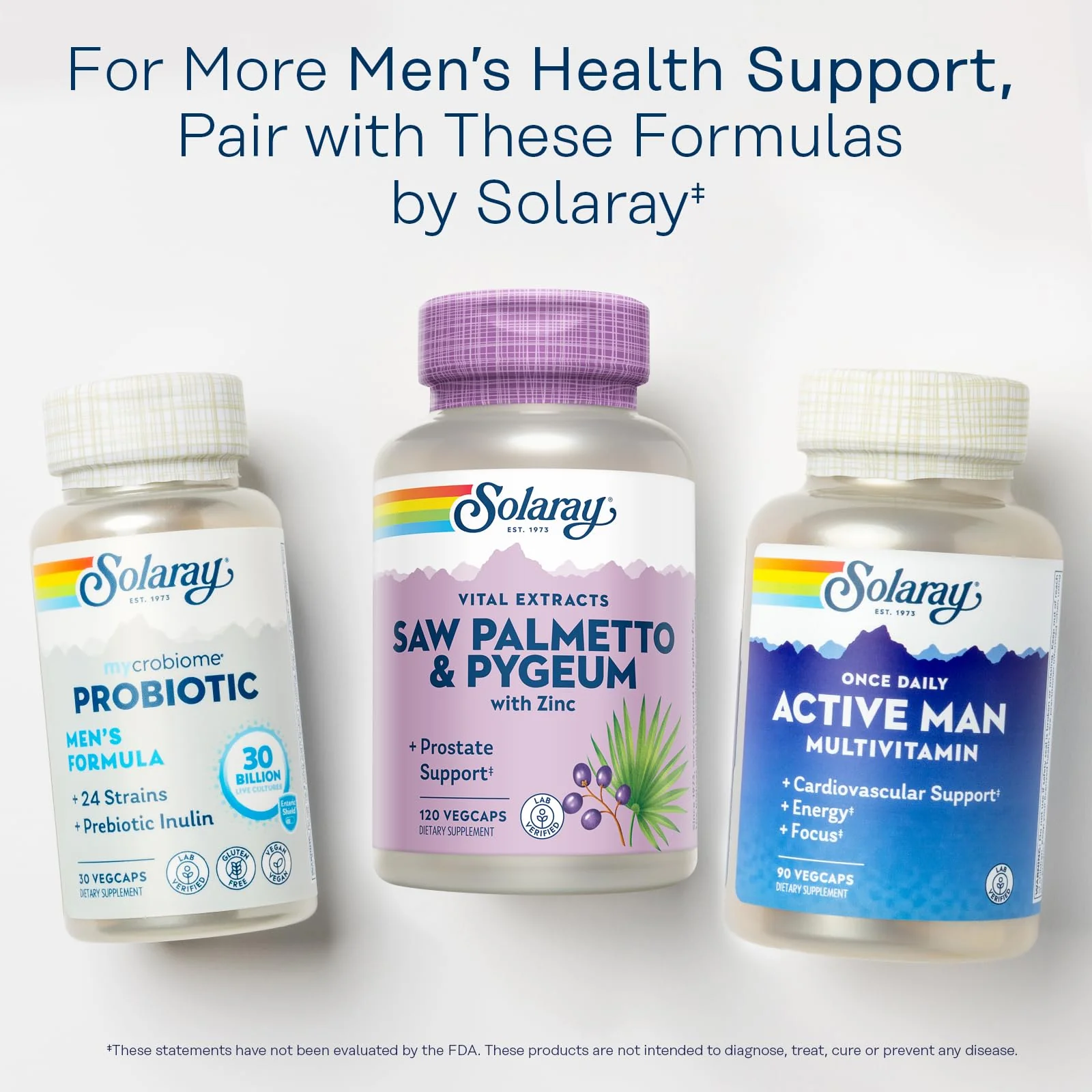 SOLARAY Saw Palmetto & Pygeum – Prostate Health Support for Men | Zinc, Pumpkin Seeds, Vitamin B6 | Vegan & Gluten Free | 30 Servings - Image 6