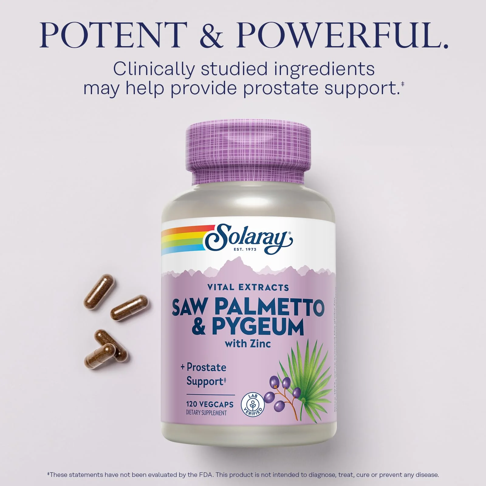 SOLARAY Saw Palmetto & Pygeum – Prostate Health Support for Men | Zinc, Pumpkin Seeds, Vitamin B6 | Vegan & Gluten Free | 30 Servings - Image 9