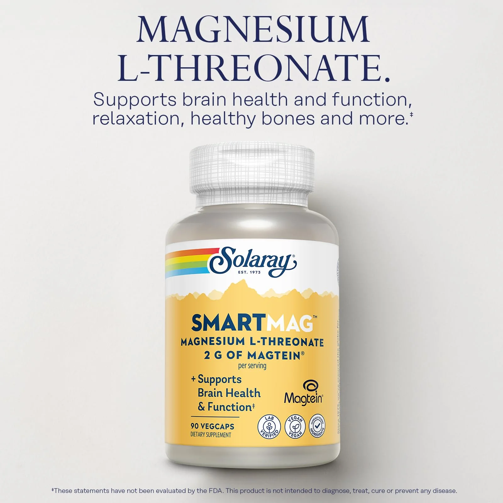 SOLARAY SmartMag Magtein Magnesium L-Threonate 2g – Brain Health Support, 30 Servings – Vegan - Image 3
