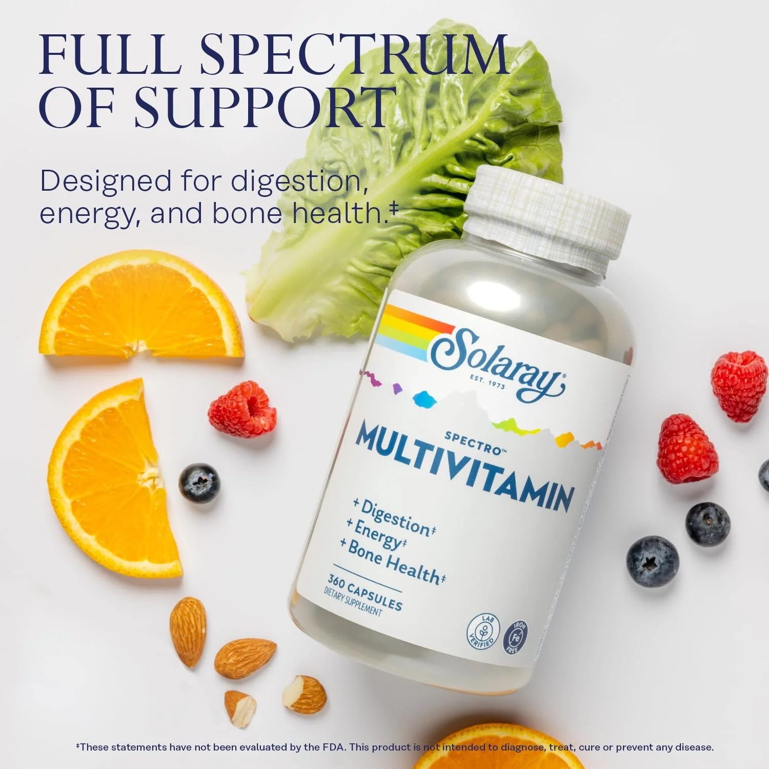 SOLARAY Spectro Multivitamin with Iron – Energy, Digestion & Bone Health (60 Servings, 360 Capsules) - Image 4