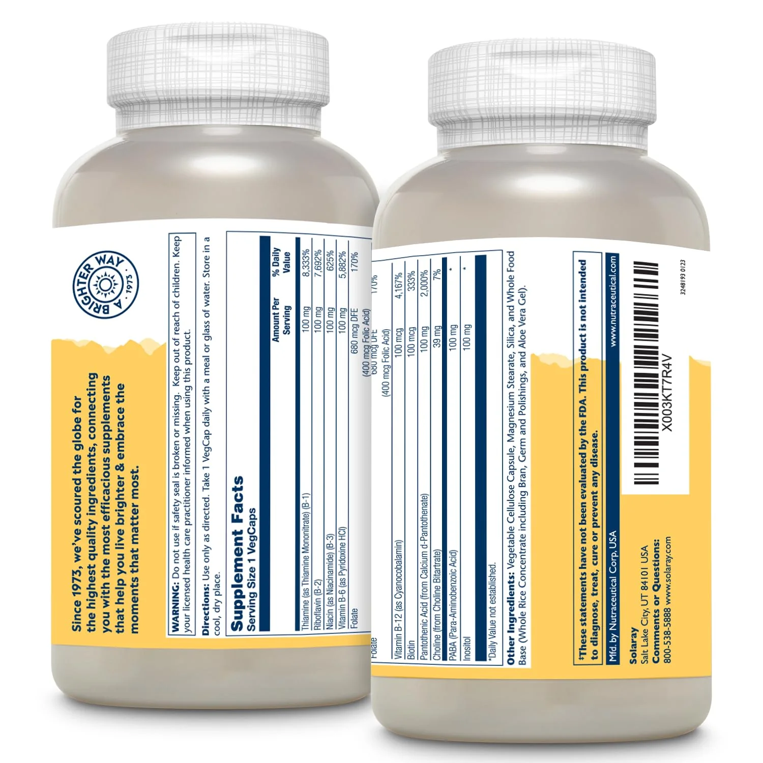 SOLARAY Vitamin B Complex 100 mg, 275 VegCaps | Energy, Immune & Nerve Support | Vegan - Image 10