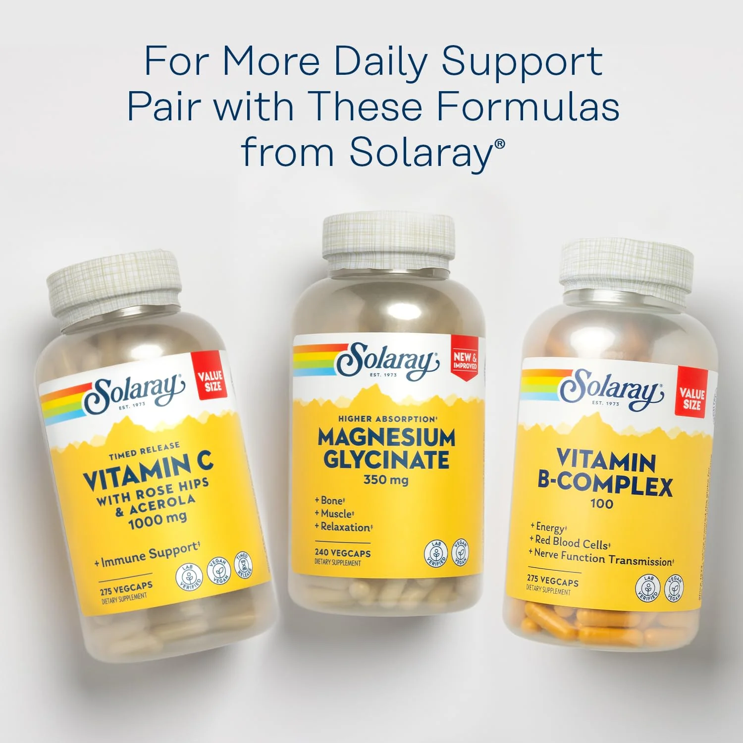 SOLARAY Vitamin B Complex 100 mg, 275 VegCaps | Energy, Immune & Nerve Support | Vegan - Image 14