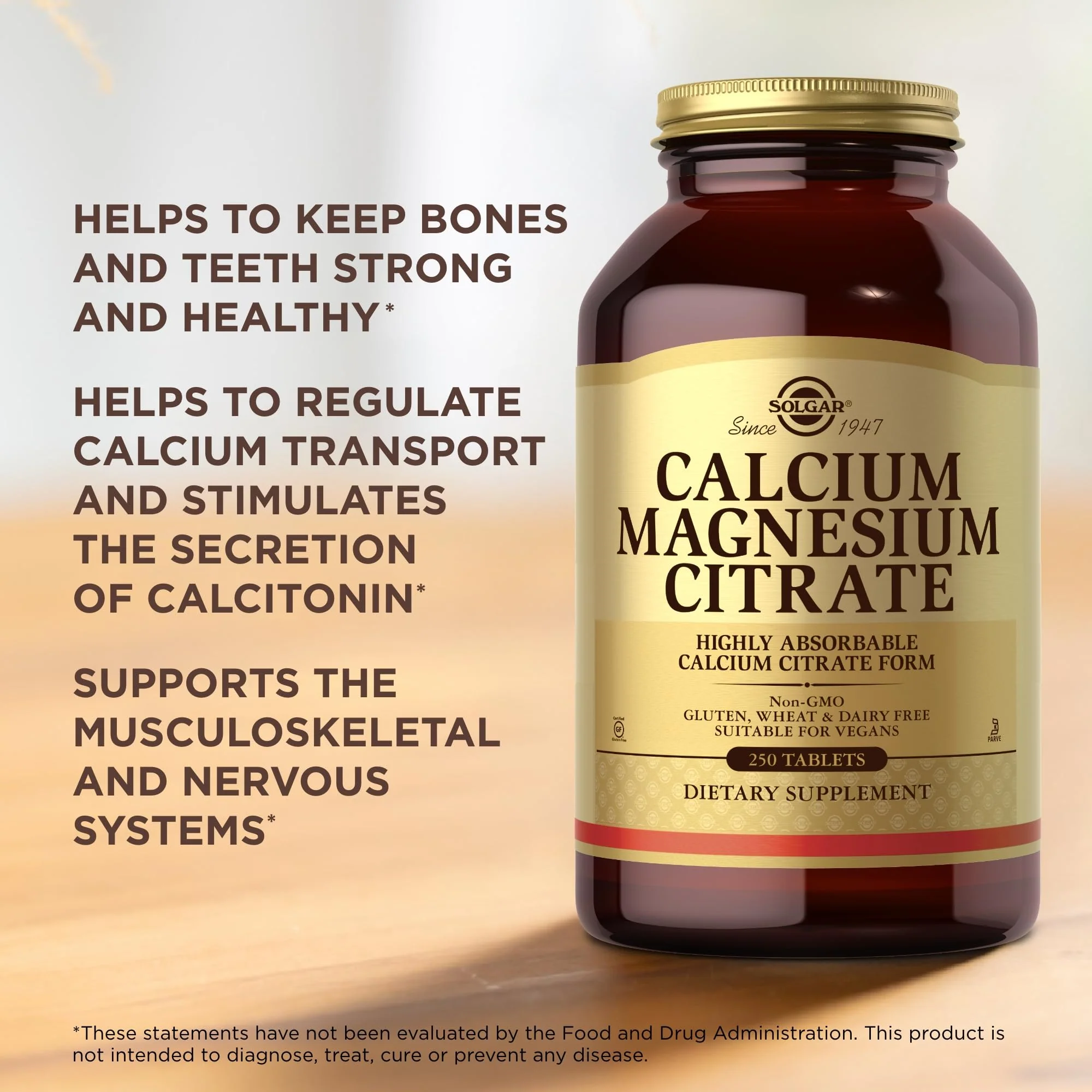 Solgar Calcium Magnesium Citrate – 250 Tablets (Pack of 3) | 150 Total Servings | Supports Healthy Bones & Teeth, Musculoskeletal & Nervous System | Non-GMO & Vegan - Image 11