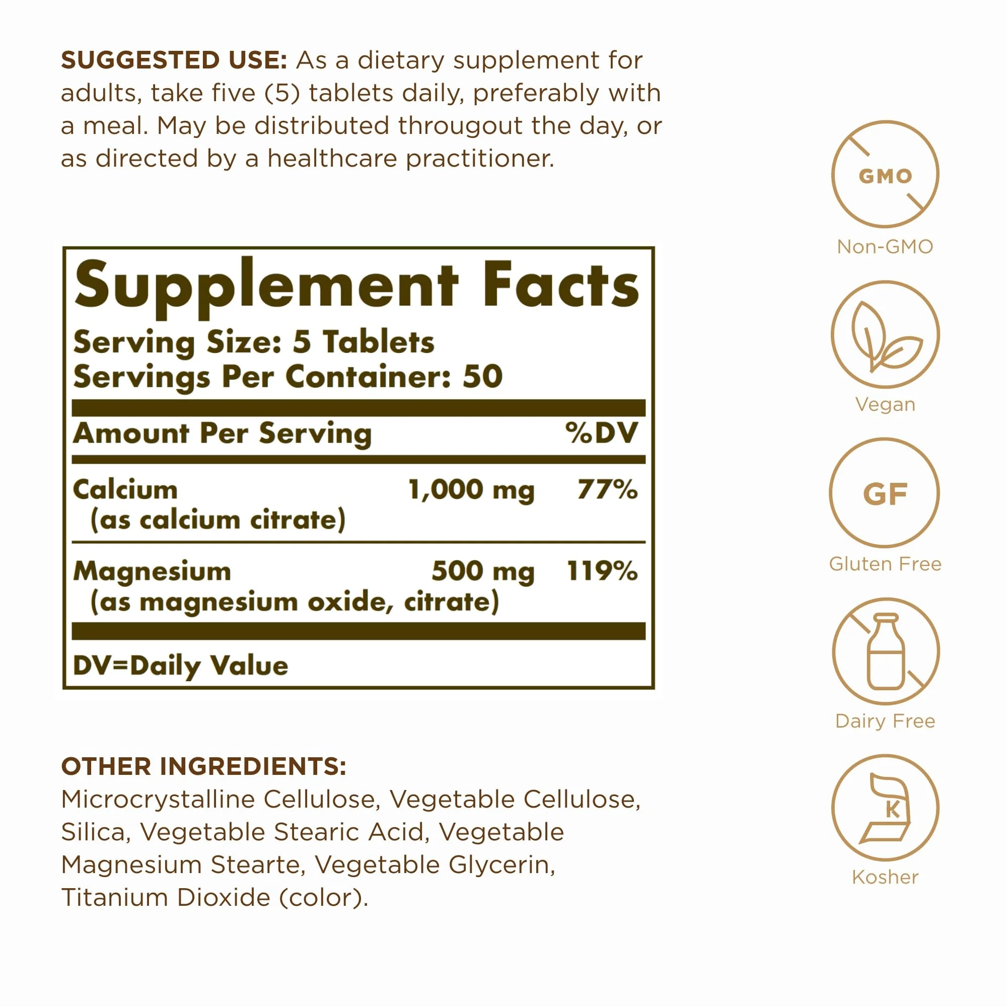 Solgar Calcium Magnesium Citrate – 250 Tablets (Pack of 3) | 150 Total Servings | Supports Healthy Bones & Teeth, Musculoskeletal & Nervous System | Non-GMO & Vegan - Image 2