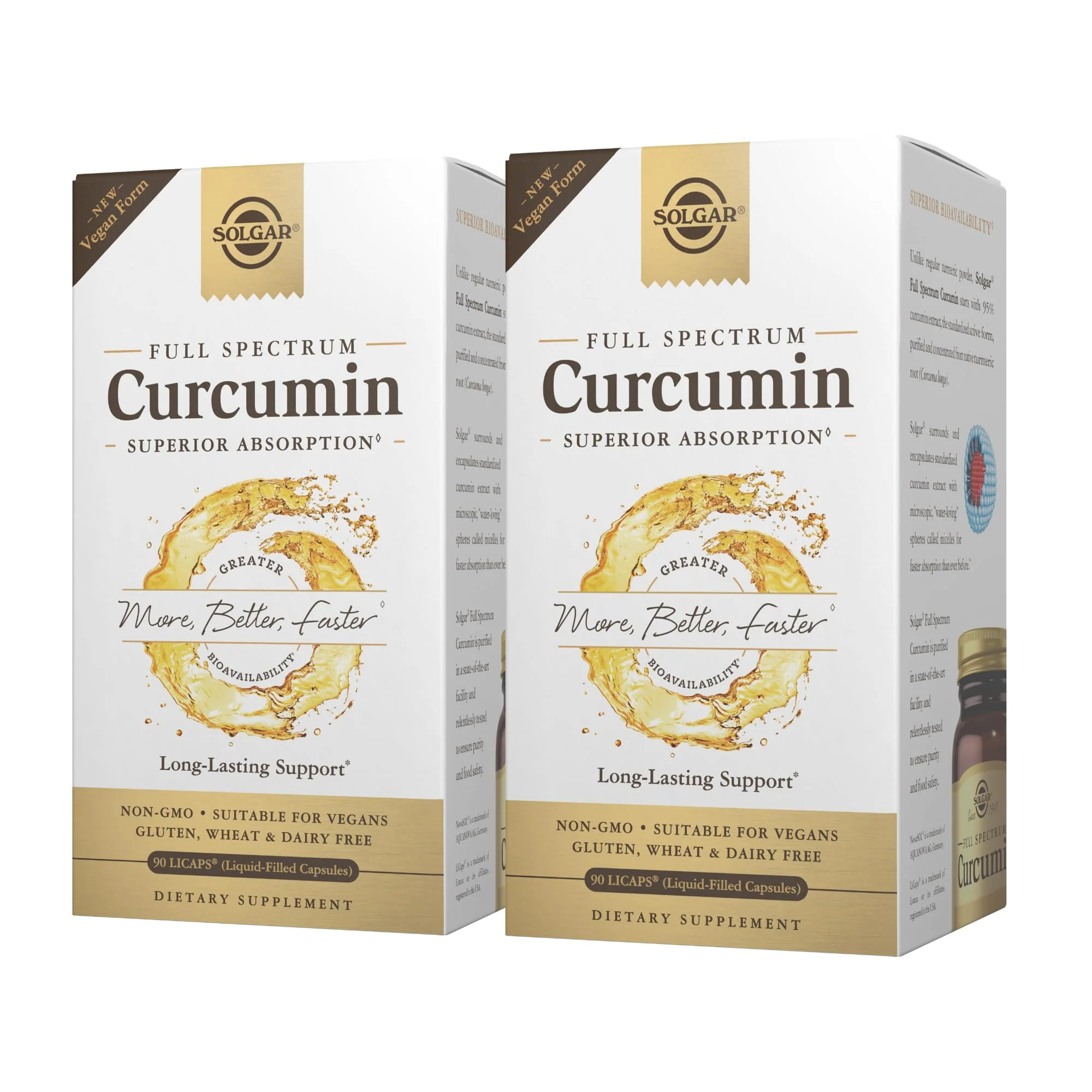 Solgar Full Spectrum Curcumin – 90 LCaps x2 Pack | Superior Absorption, Brain & Joint Health | Non-GMO, Vegan, Gluten Free - Image 8