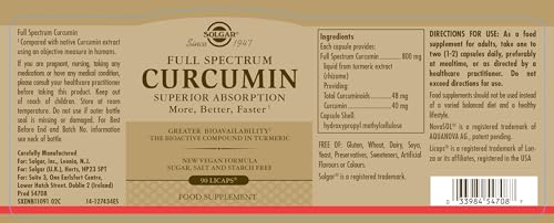Solgar Full Spectrum Curcumin - 90 LiCaps | Superior Absorption, Brain, Joint & Immune Health | Non-GMO, Vegan, Gluten Free, Dairy Free - Image 2