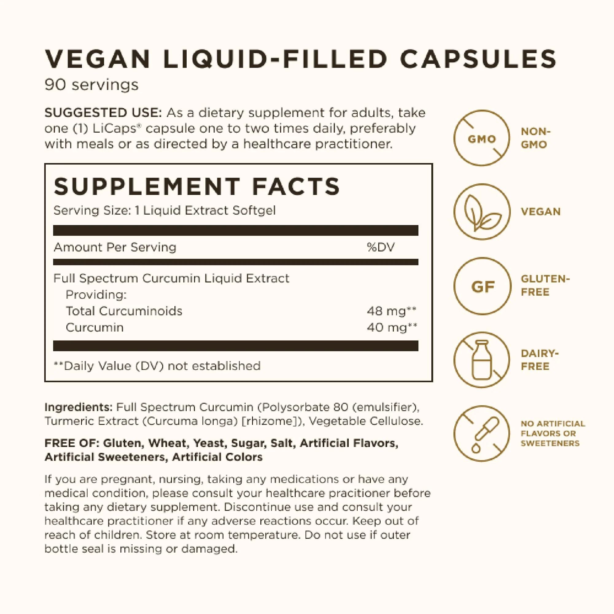 Solgar Full Spectrum Curcumin - 90 LICaps | Superior Absorption for Brain, Joint & Immune Health - Image 2