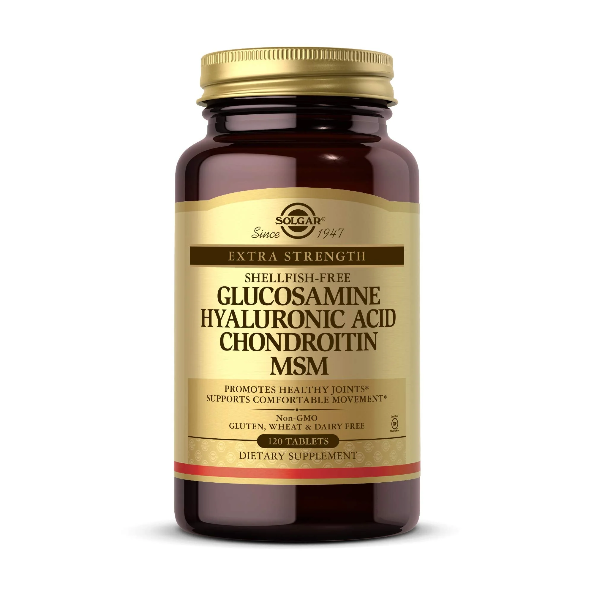 Solgar Glucosamine Hyaluronic Acid Chondroitin MSM 120 Tablets – Joint Support, Mobility & Flexibility | Extra Strength, Shellfish Free, Non-GMO, Gluten Free - Image 6