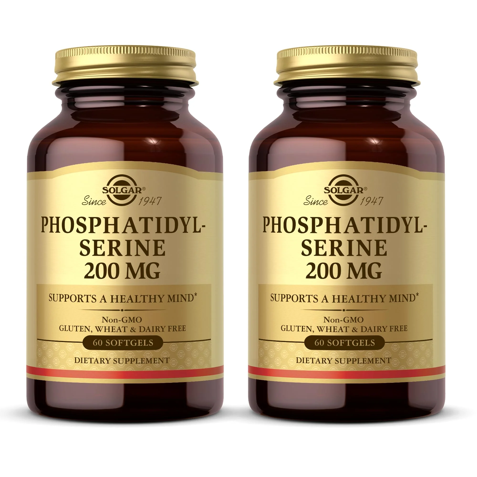 Solgar Phosphatidylserine 200 mg – 60 Softgels (Pack of 2) | Brain Health