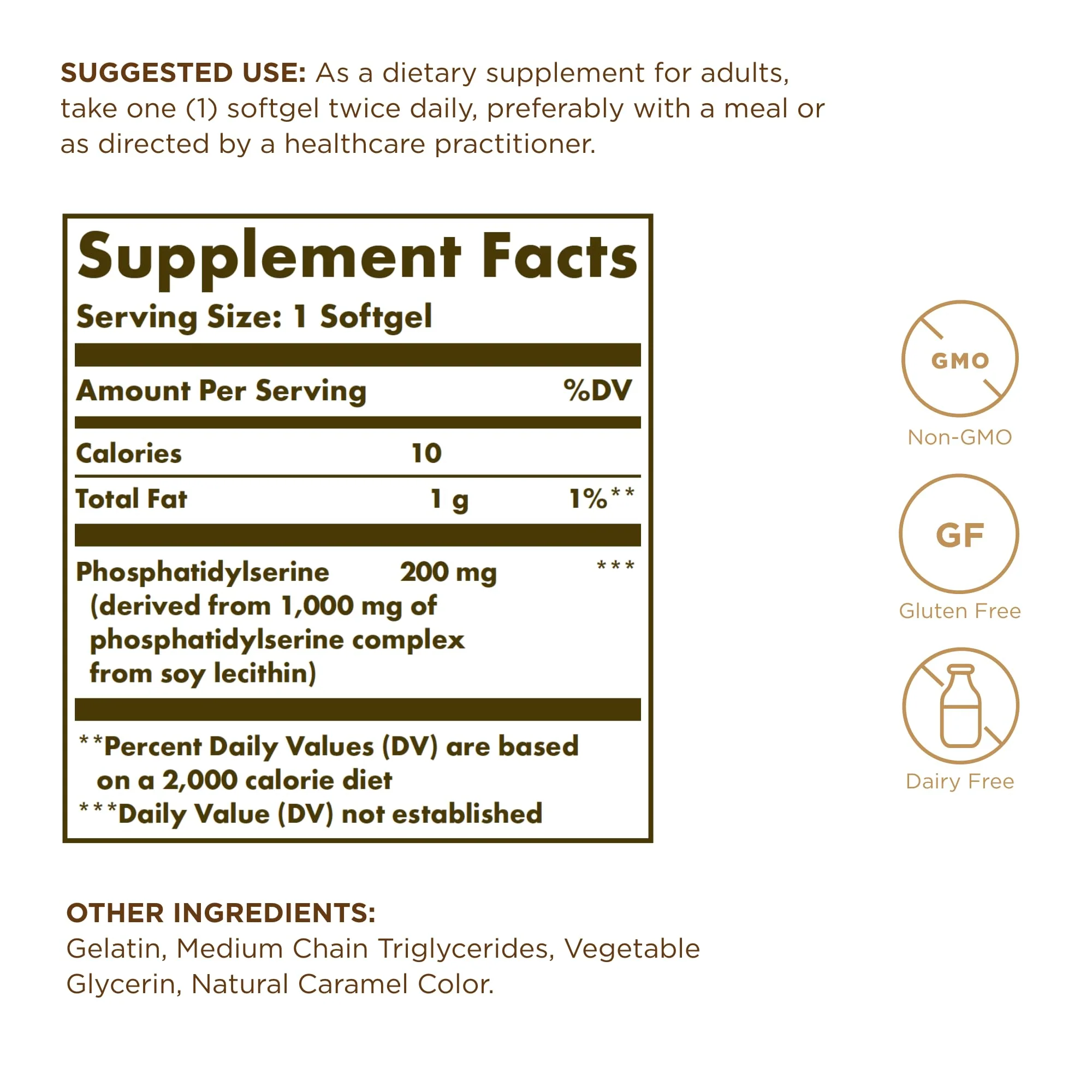 Solgar Phosphatidylserine 200 mg – 60 Softgels (Pack of 2) | Brain Health - Image 2