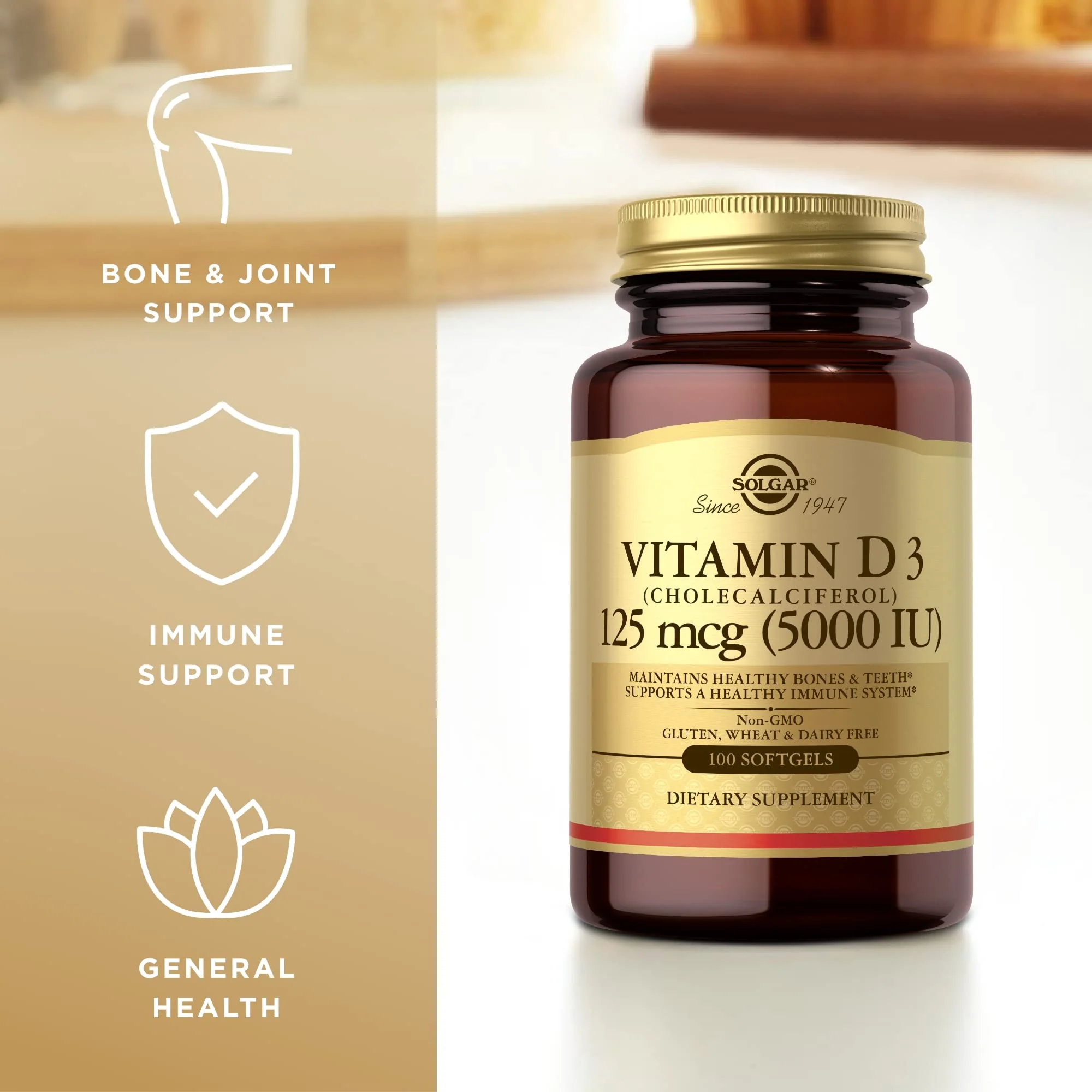 Solgar Vitamin D3 400 IU Softgels – 2-Pack | 200 Servings | Bones, Teeth & Immune Support - Image 4