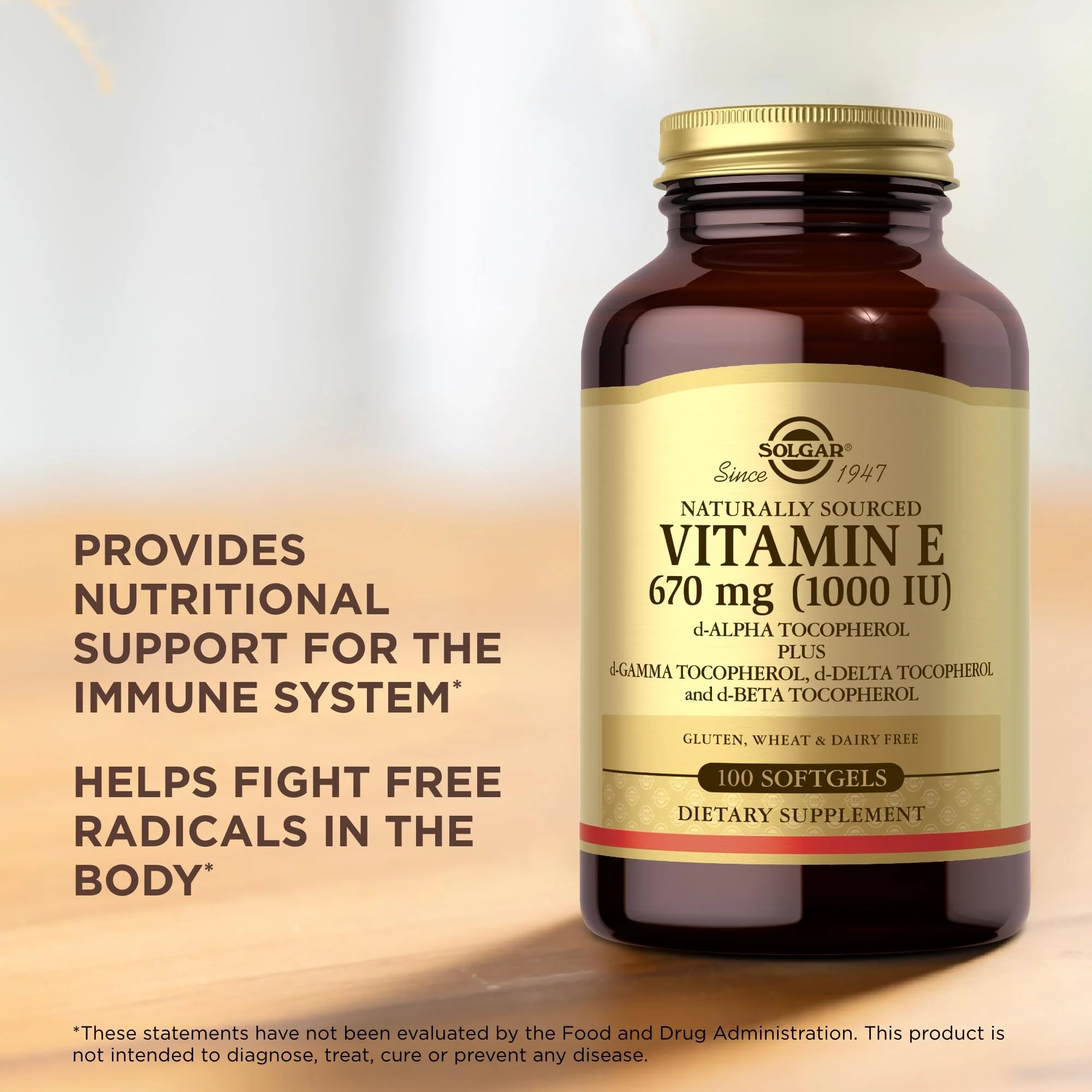 Solgar Vitamin E 670 mg (1000 IU) - 100 Softgels, Pack of 2 - Naturally Sourced - Gluten Free, Dairy Free - 200 Total Servings - Image 11