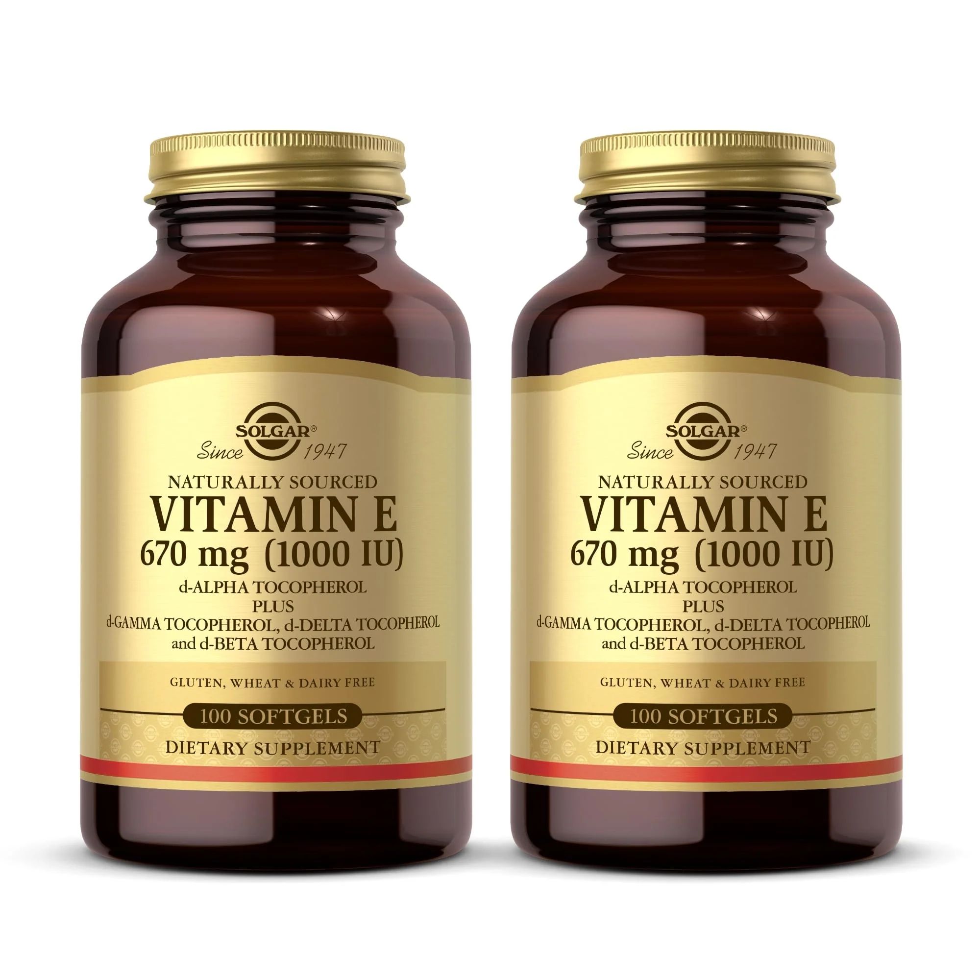 Solgar Vitamin E 670 mg (1000 IU) - 100 Softgels, Pack of 2 - Naturally Sourced - Gluten Free, Dairy Free - 200 Total Servings - Image 7