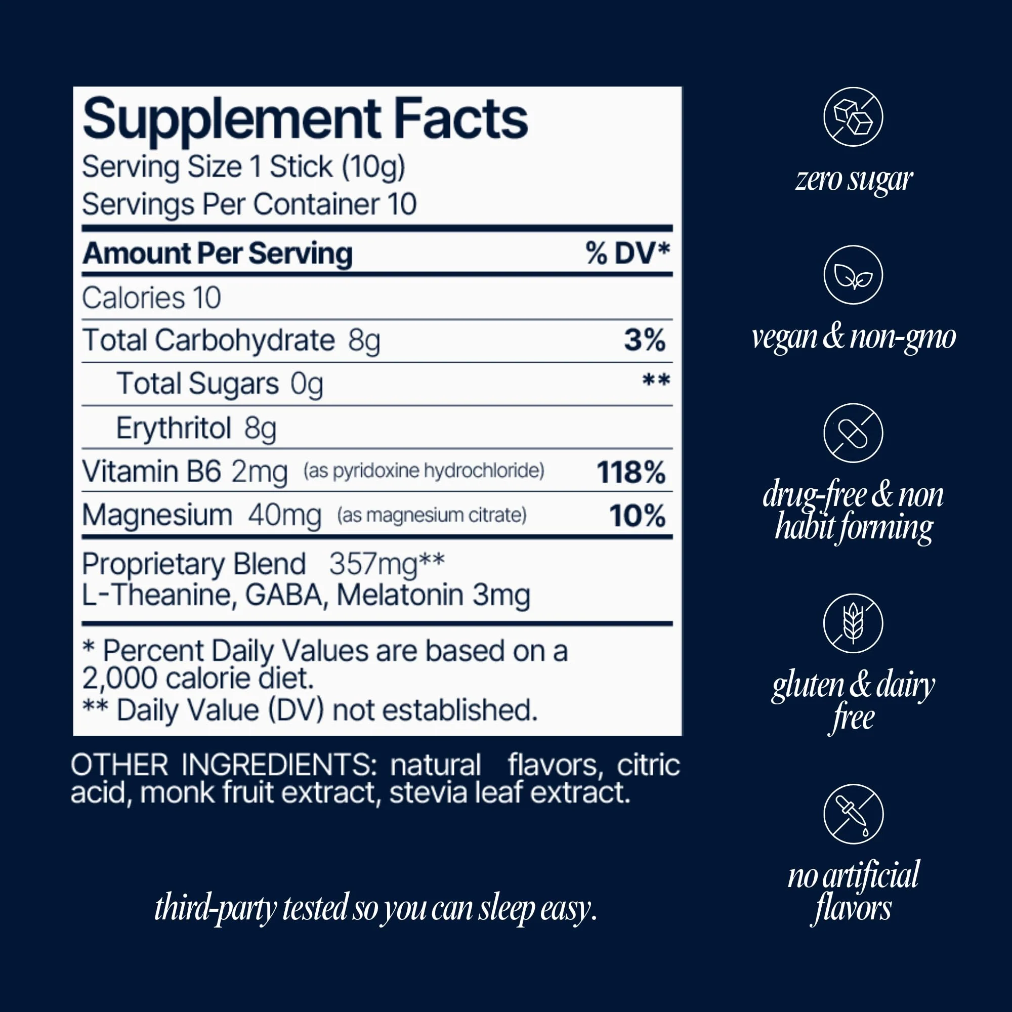 Som Sleep Calm Sleep Aid Powder Drink Mix – 3mg Melatonin, Magnesium, L-Theanine & GABA | Vegan, Zero Sugar, Cherry, 30-Pack - Image 11