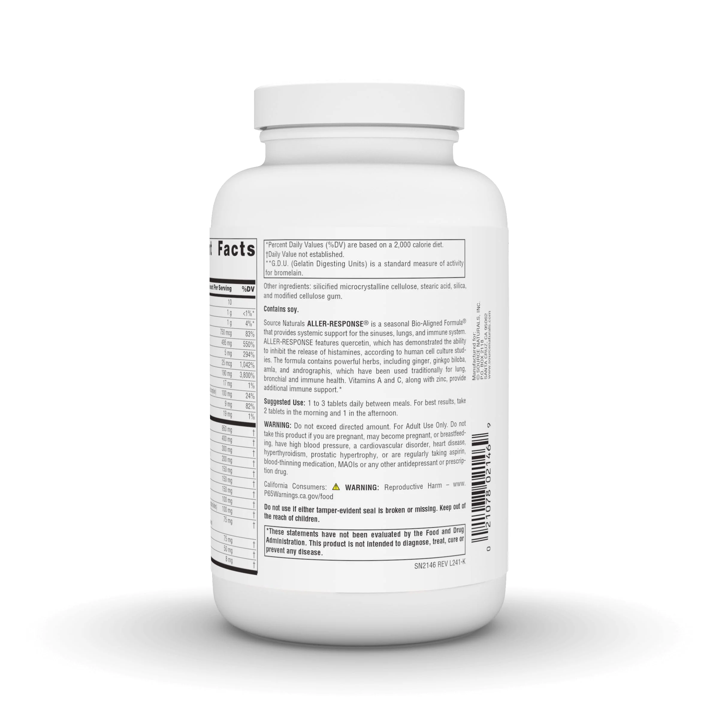 Source Naturals Aller-Response - Seasonal Immune Support* - 180 Tablets - Image 3