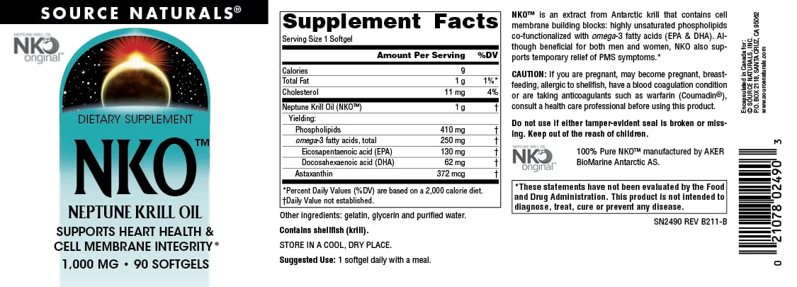 Source Naturals NKO Neptune Krill Oil 1000 mg – Heart Health, 90 Softgels - Image 4