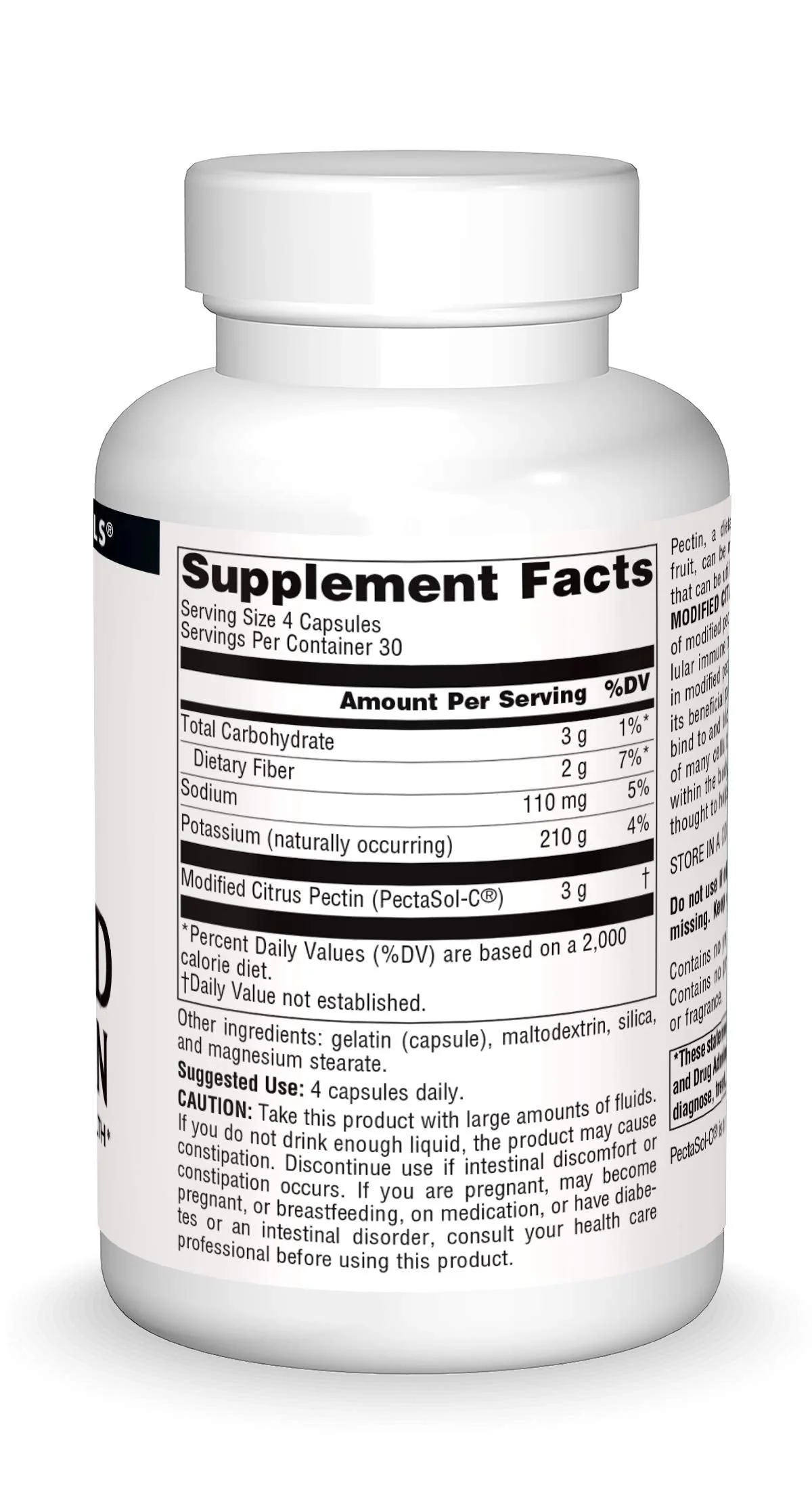 Source Naturals PectImmune: Modified Citrus Pectin for Cellular Immune Health, 750 mg, 120 capsules - Image 3