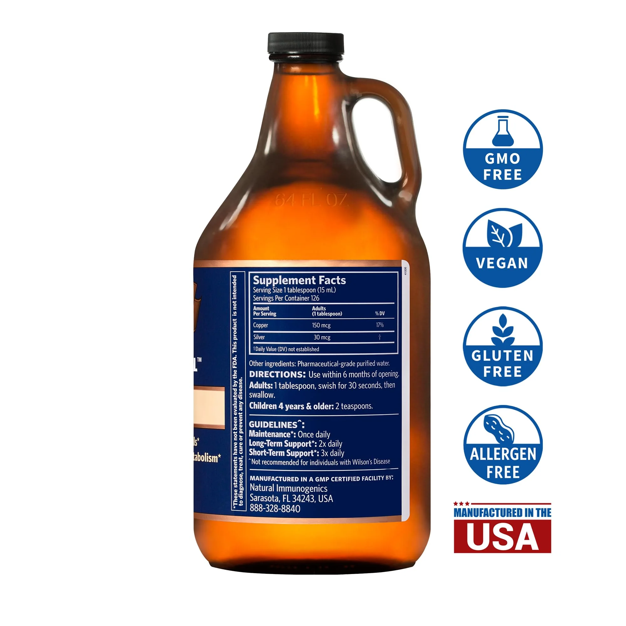 Sovereign Copper Bio-Active Copper Hydrosol Daily+ 4-in-1 Wellness Supplement – Joint, Hair, Skin, Nails, Cardiovascular & Energy (64oz) - Image 5