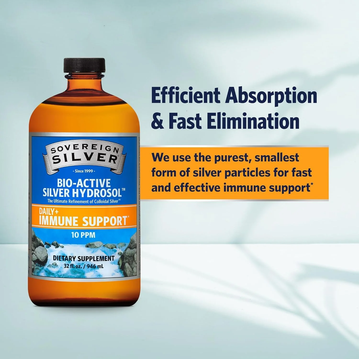 Sovereign Silver Immune Support - 10 ppm Colloidal Silver, 32 fl oz (946 mL) - Image 5
