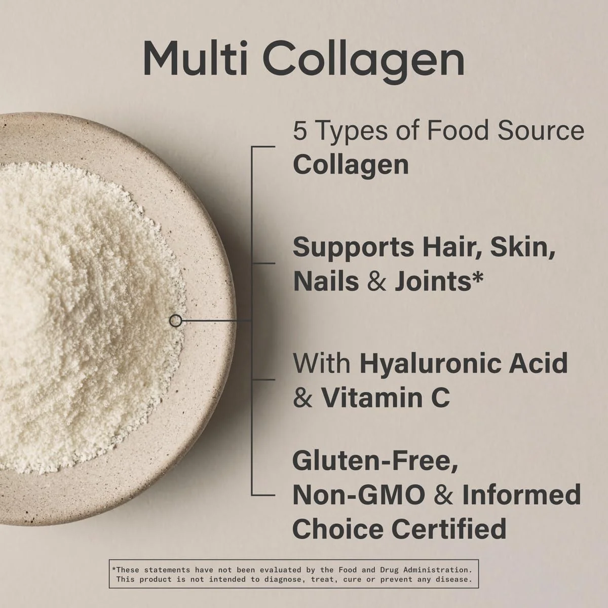 Sports Research® Multi Collagen Protein Powder – Food-Sourced Peptides (I, II, III, V, X) with Hyaluronic Acid & Vitamin C – Gluten Free, Non-GMO, 30 Servings (Unflavored) - Image 4