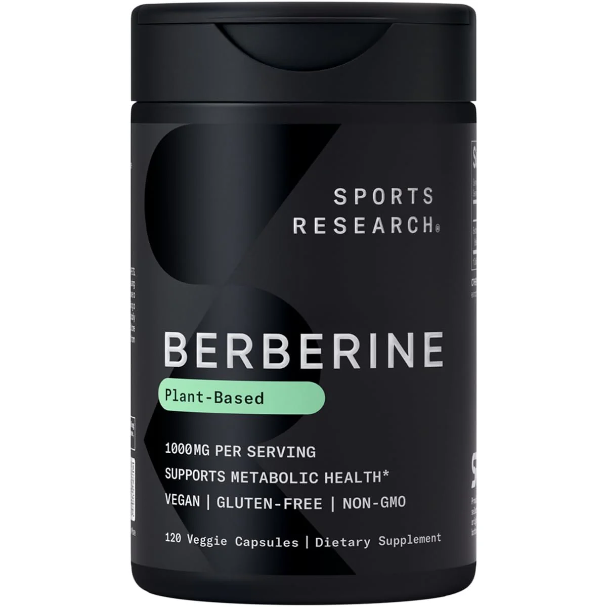 Sports Research Berberine 500mg – 120 Veggie Capsules | Vegan, Gluten-Free, Non-GMO