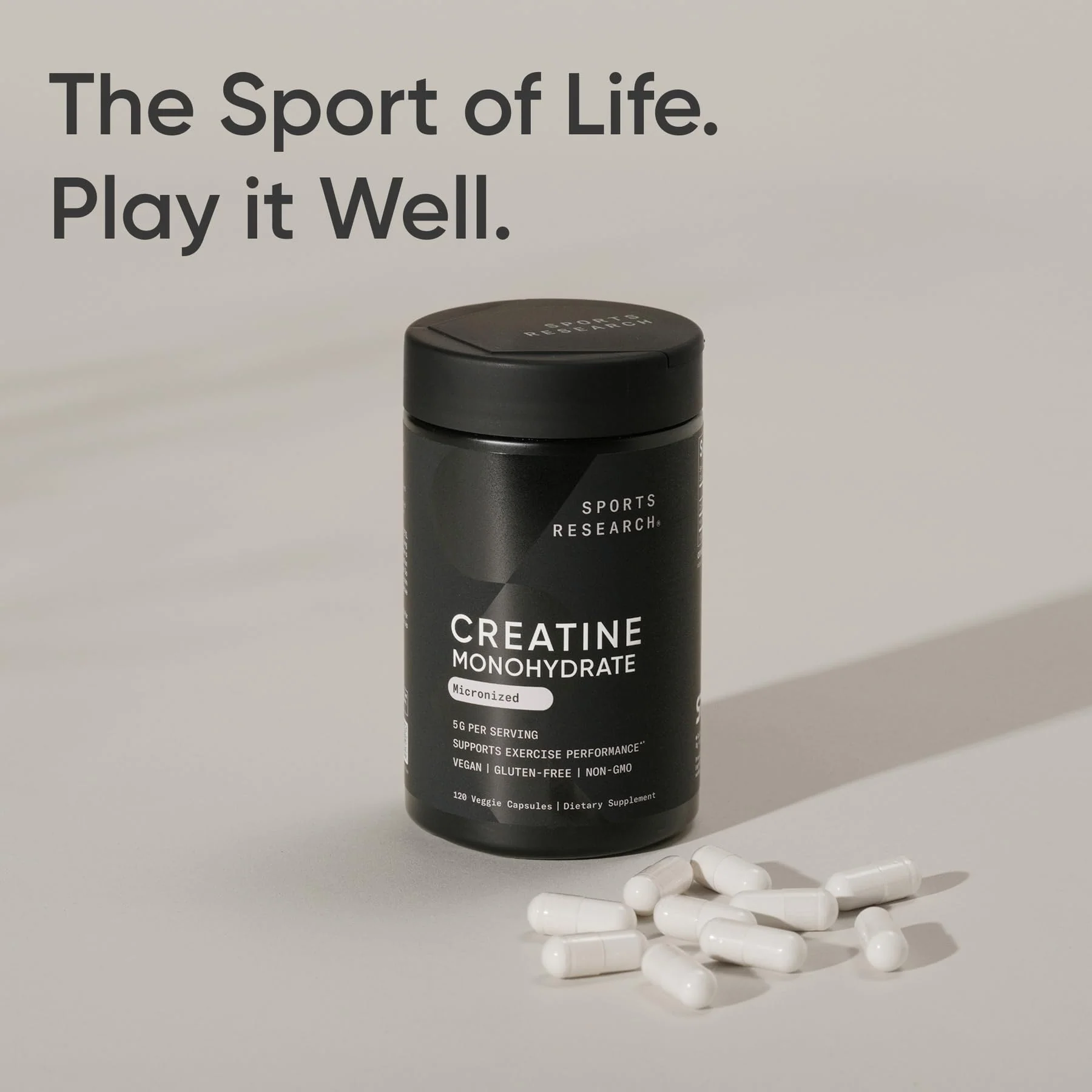 Sports Research Creatine Monohydrate Capsules - 5g per Serving, 30 Servings | Non-GMO, Vegan Certified - Image 7