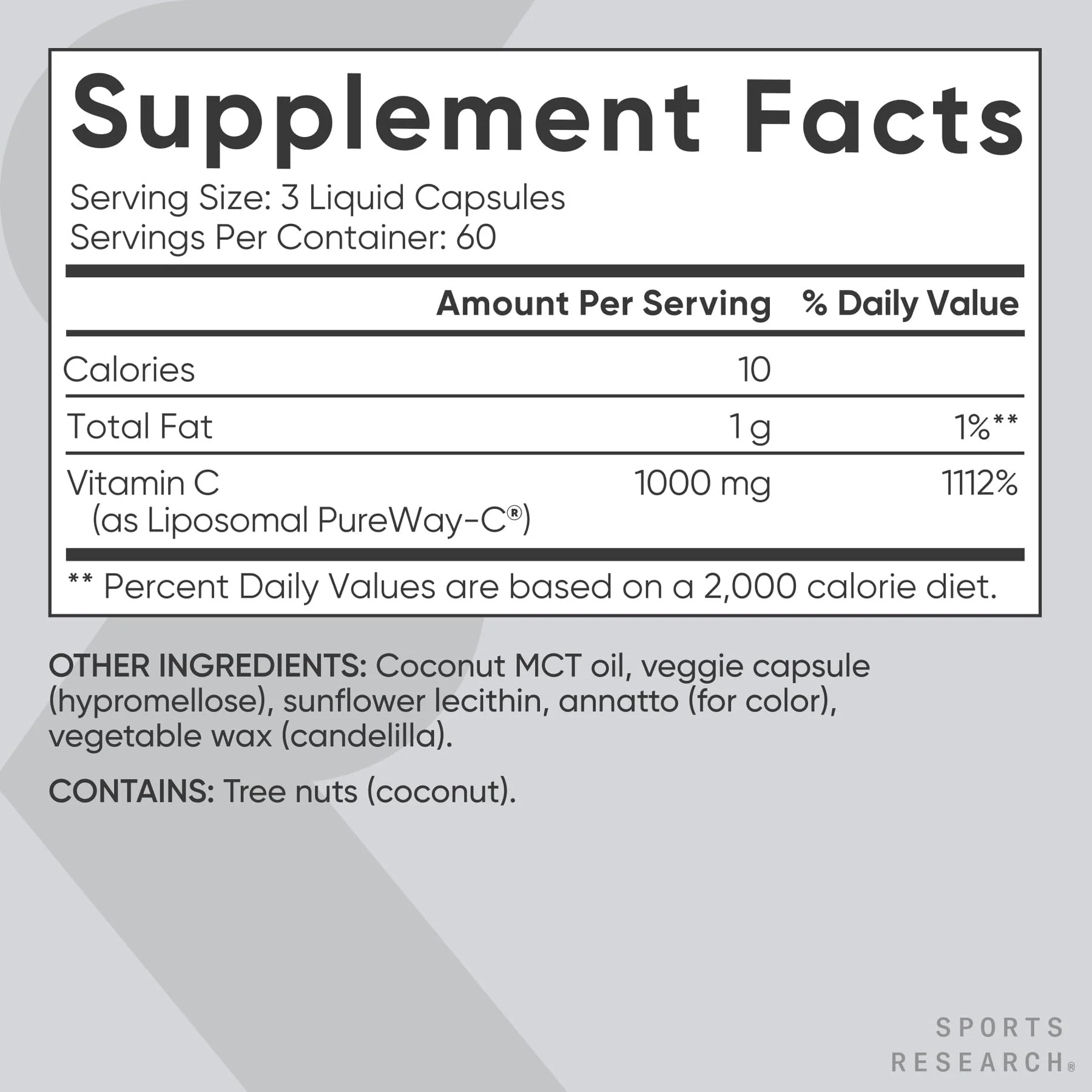 Sports Research High Potency Liposomal Vitamin C 1000 mg – Vegan, Non-GMO, Gluten Free | 180 Veggie Capsules - Image 4
