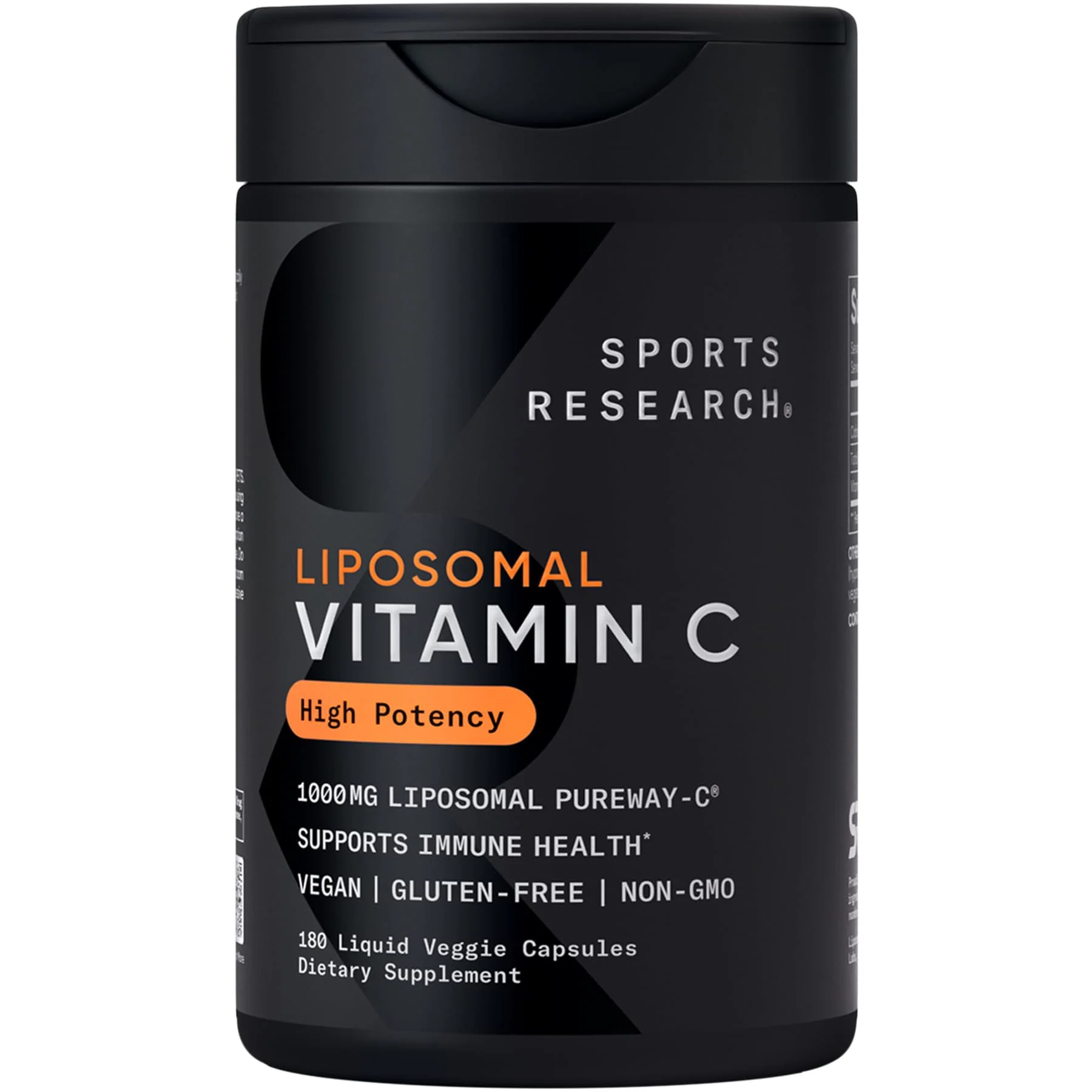 Sports Research High Potency Liposomal Vitamin C 1000 mg – Vegan, Non-GMO, Gluten Free | 180 Veggie Capsules - Image 7