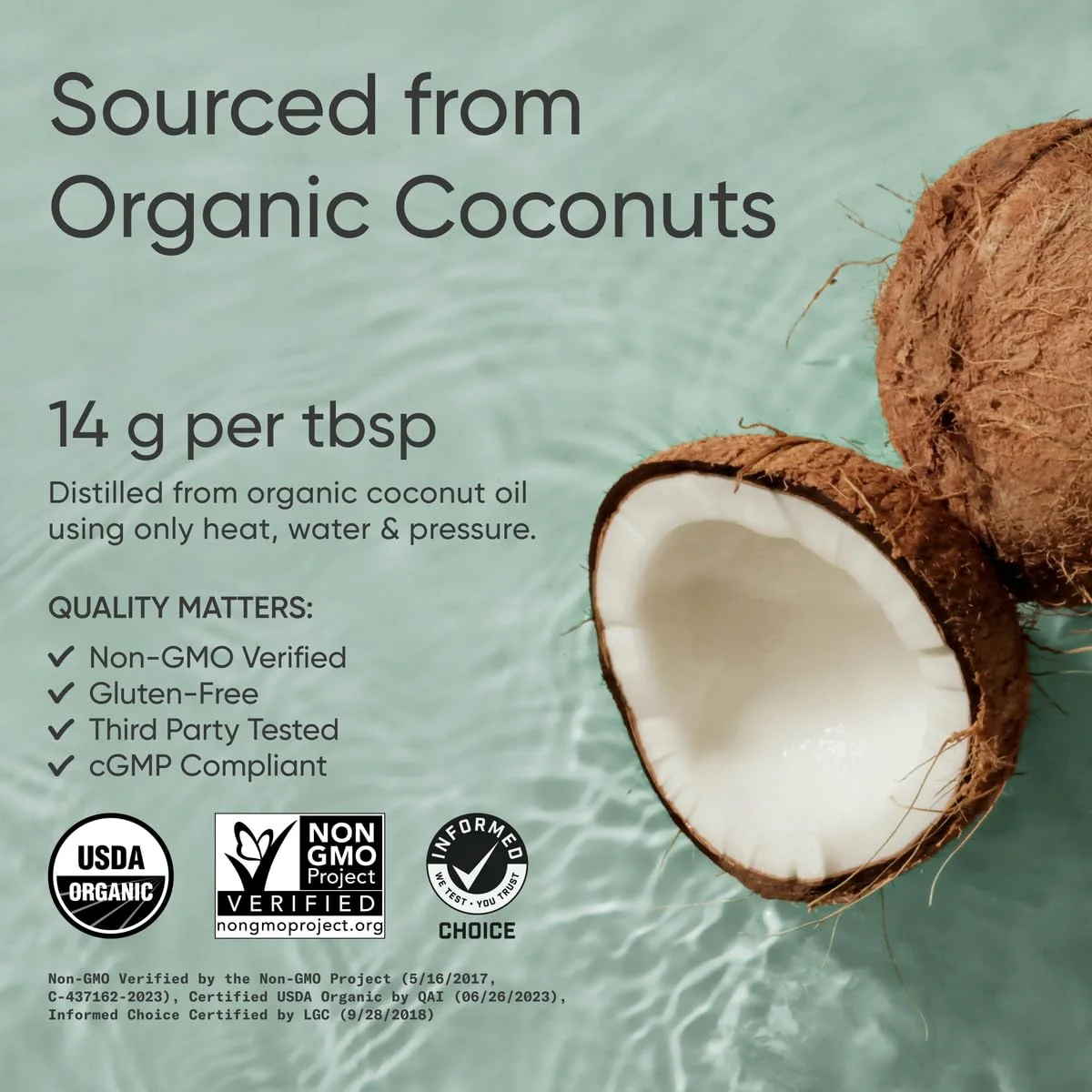 Sports Research Keto MCT Oil from Organic Coconuts – C8, C10, C12 – Unflavored (128 oz) - Image 2