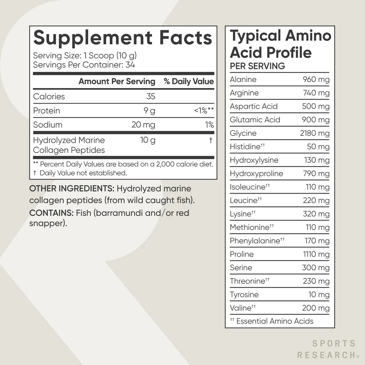 Sports Research Marine Collagen Peptides Powder – Wild-Caught Fish, Pescatarian Friendly, Keto Certified & Non-GMO Verified, 34 Servings - Image 5