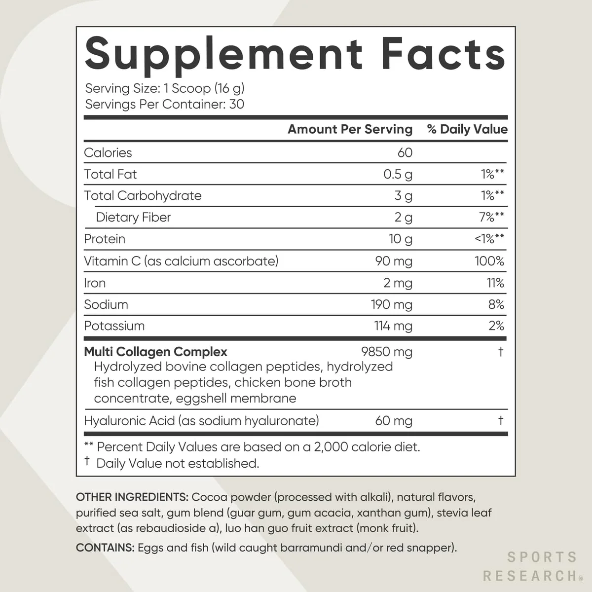 Sports Research Multi Collagen Protein Powder with Hyaluronic Acid & Vitamin C – 5 Types, 30 Servings (Chocolate) - Image 5