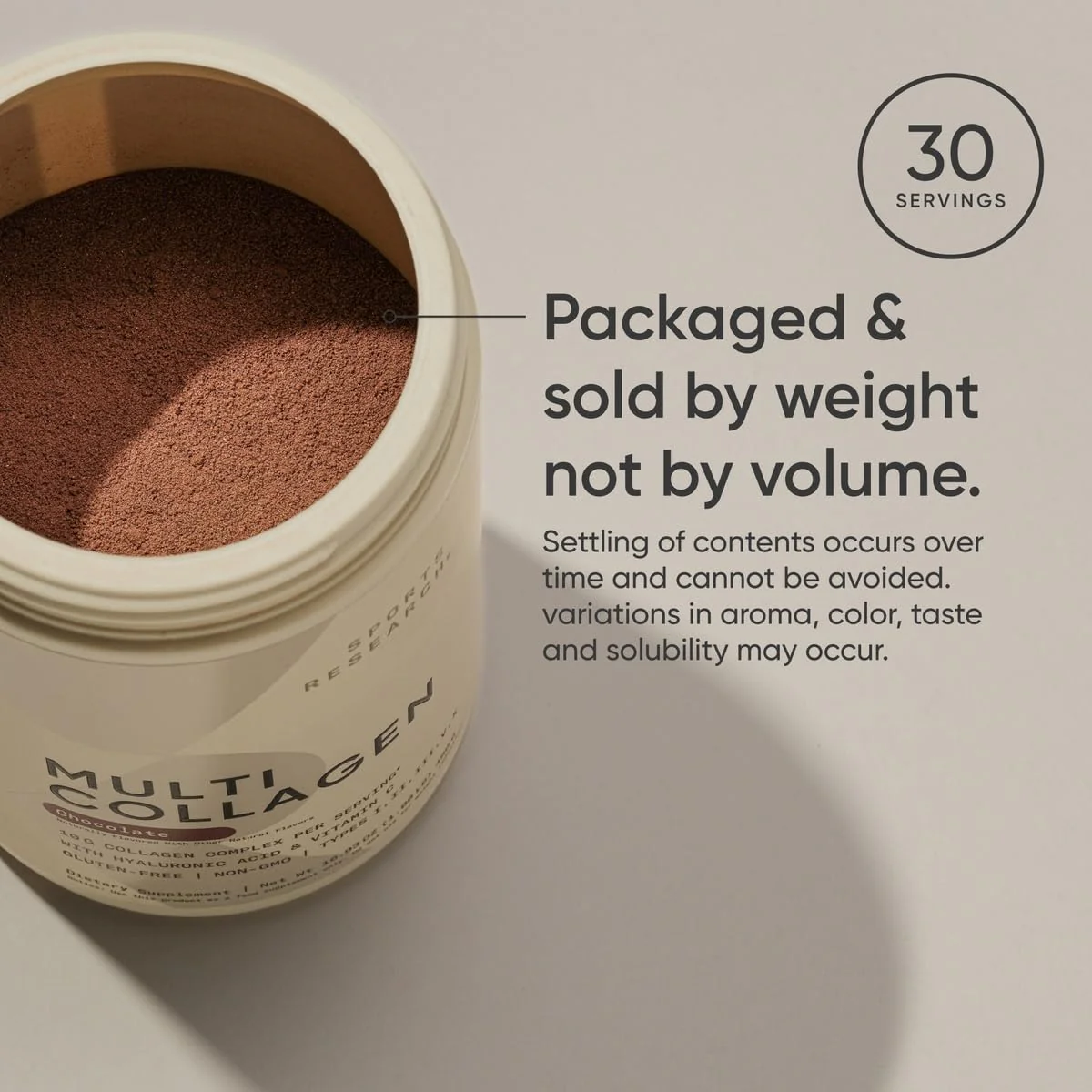 Sports Research Multi Collagen Protein Powder with Hyaluronic Acid & Vitamin C – 5 Types, 30 Servings (Chocolate) - Image 6