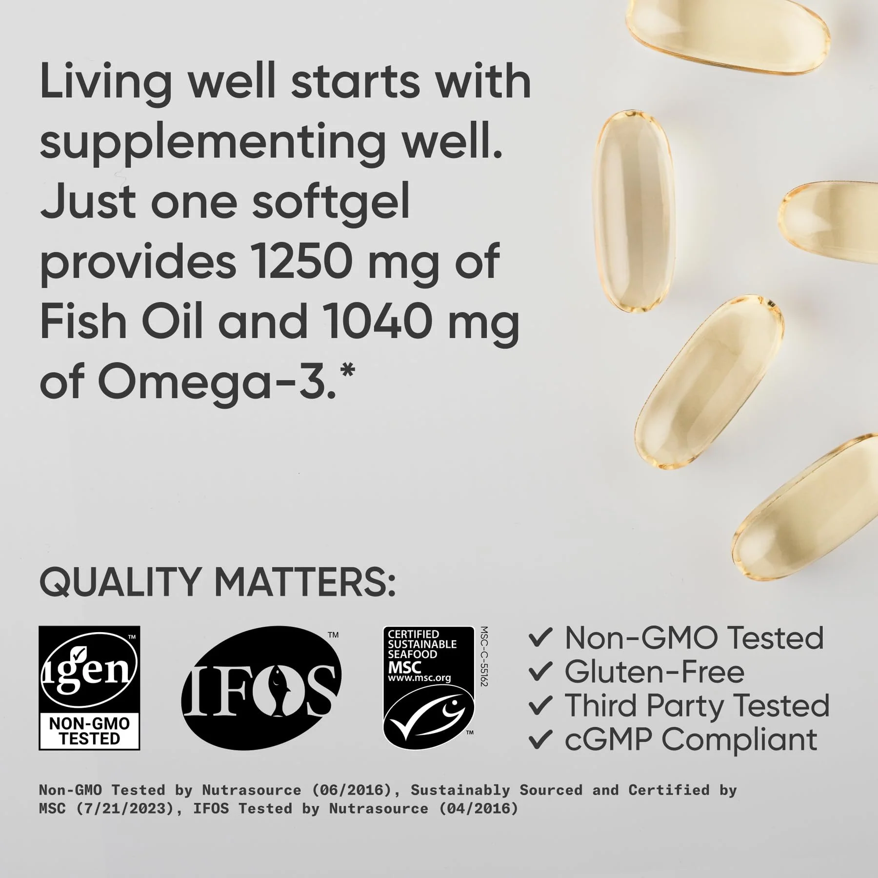 Sports Research Omega-3 Fish Oil 1250 - Triple Strength, MSC Certified, 180 Softgels - Image 12