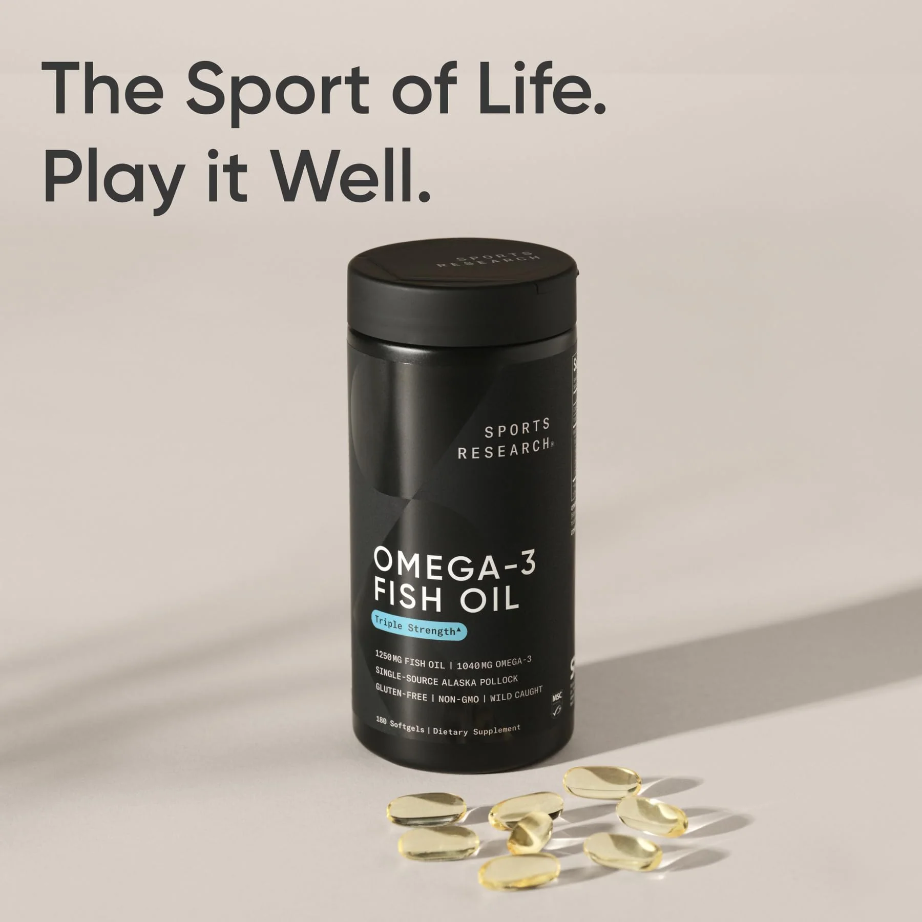 Sports Research Omega-3 Fish Oil 1250 - Triple Strength, MSC Certified, 180 Softgels - Image 15