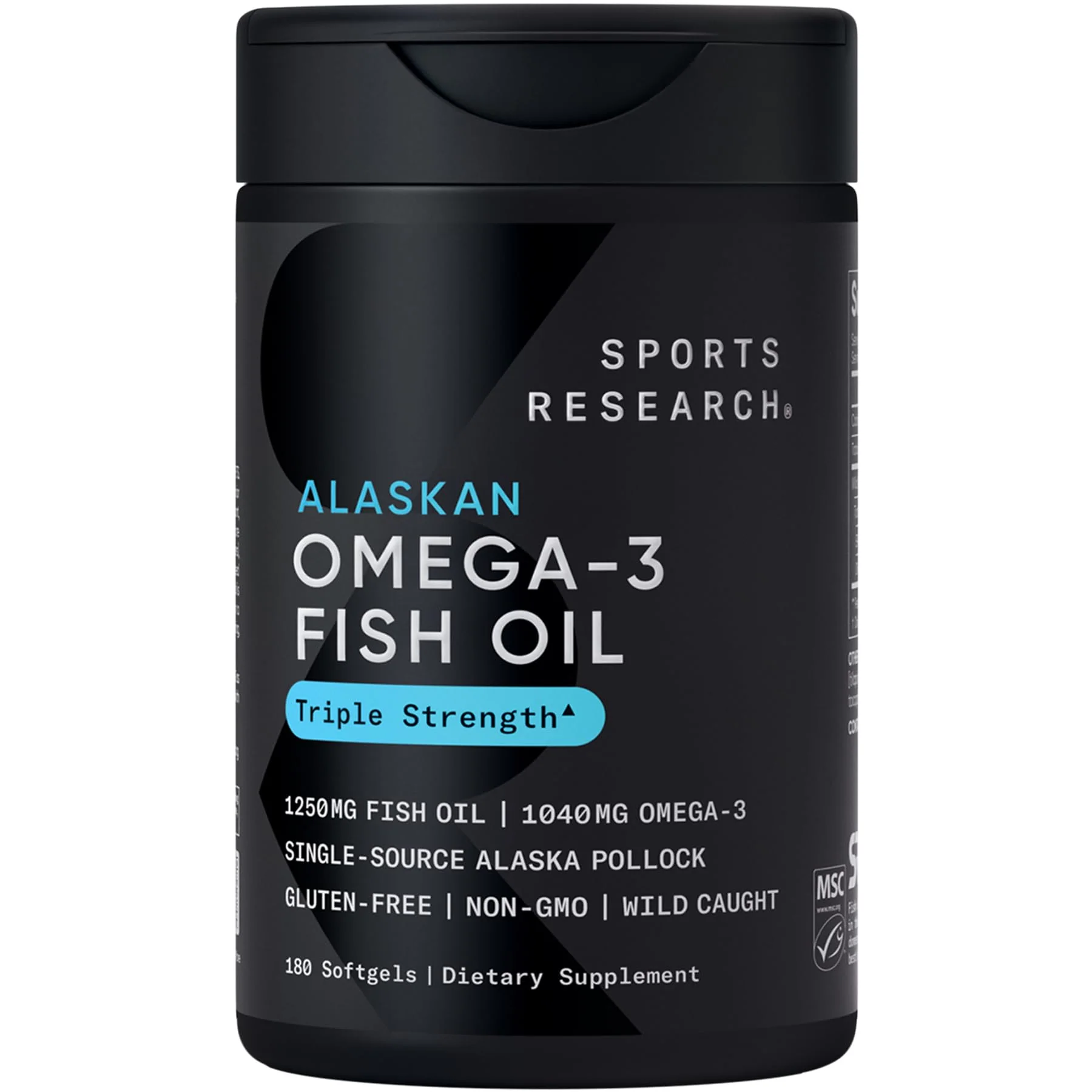 Sports Research Omega-3 Fish Oil 1250 - Triple Strength, MSC Certified, 180 Softgels - Image 9