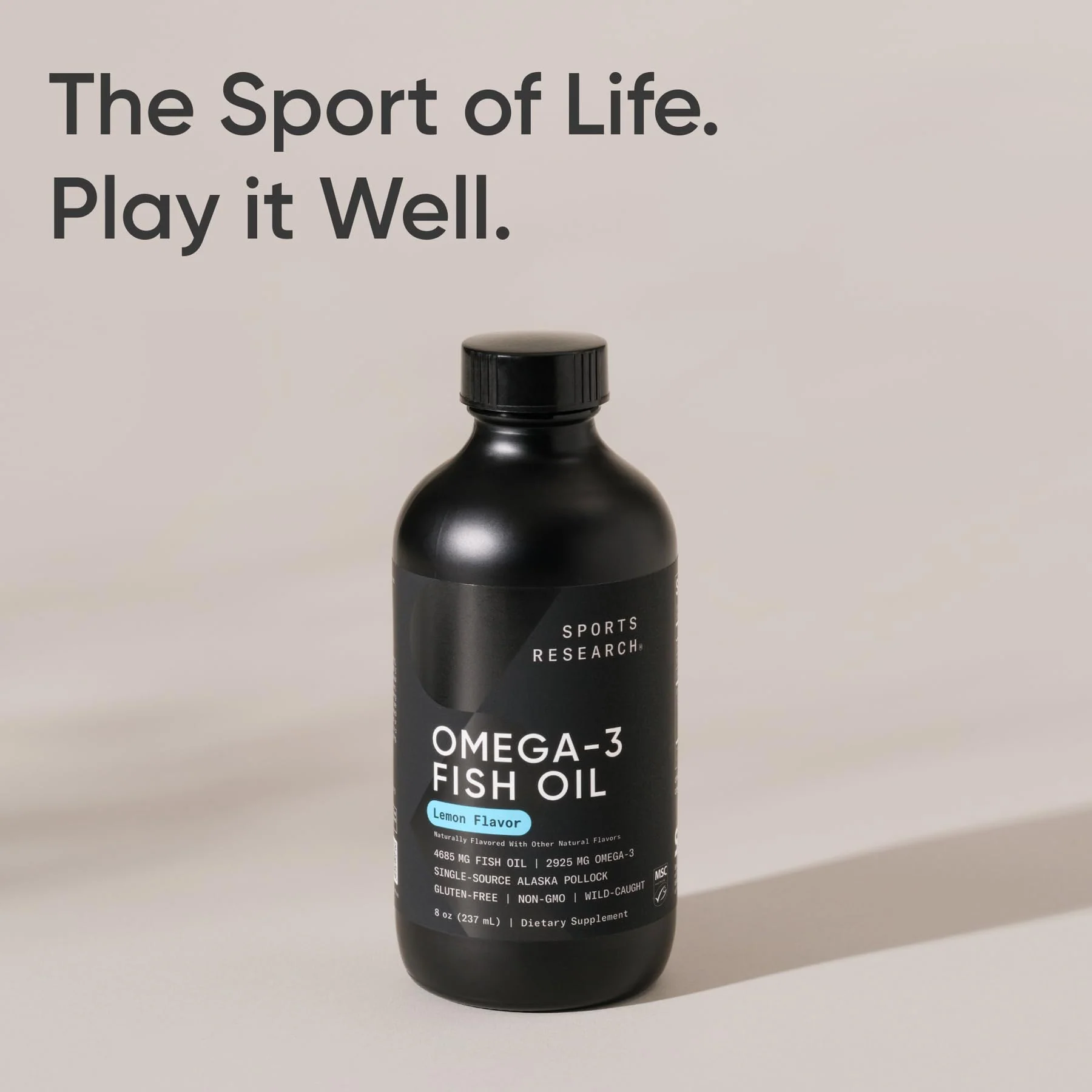 Sports Research Omega-3 Fish Oil, 8oz Glass Bottle – Lemon Flavor, Wild-Caught Alaska Pollock - Image 15