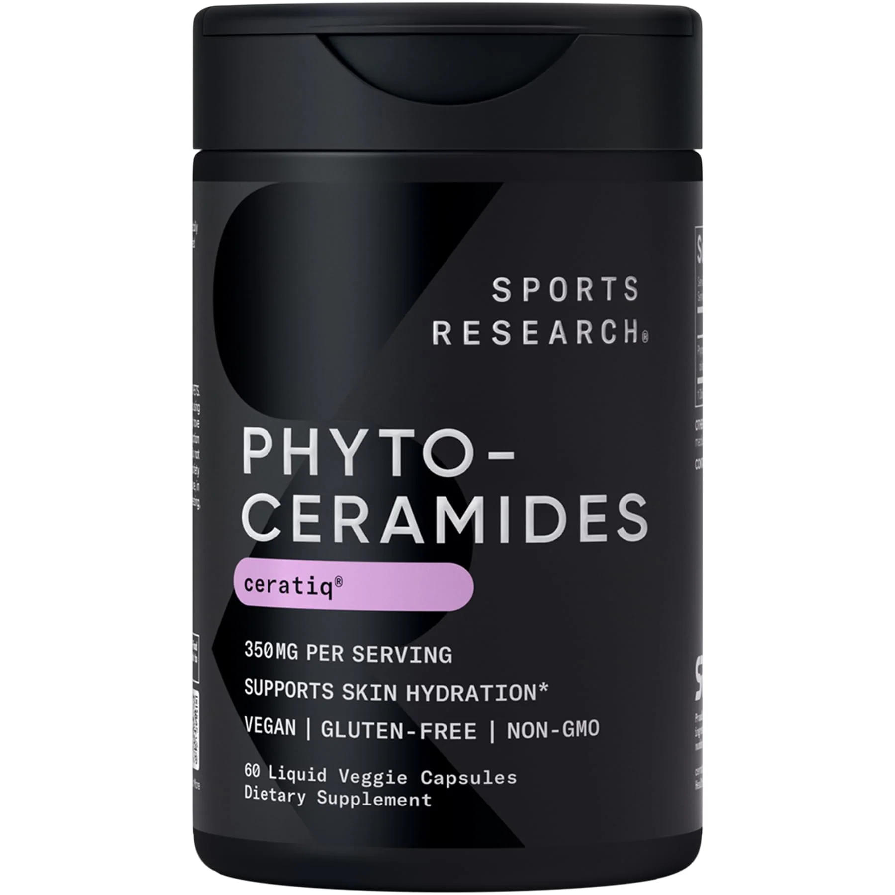 Sports Research Phytoceramides 350 mg – Vegan Ceramides for Skin Hydration, 60 Count
