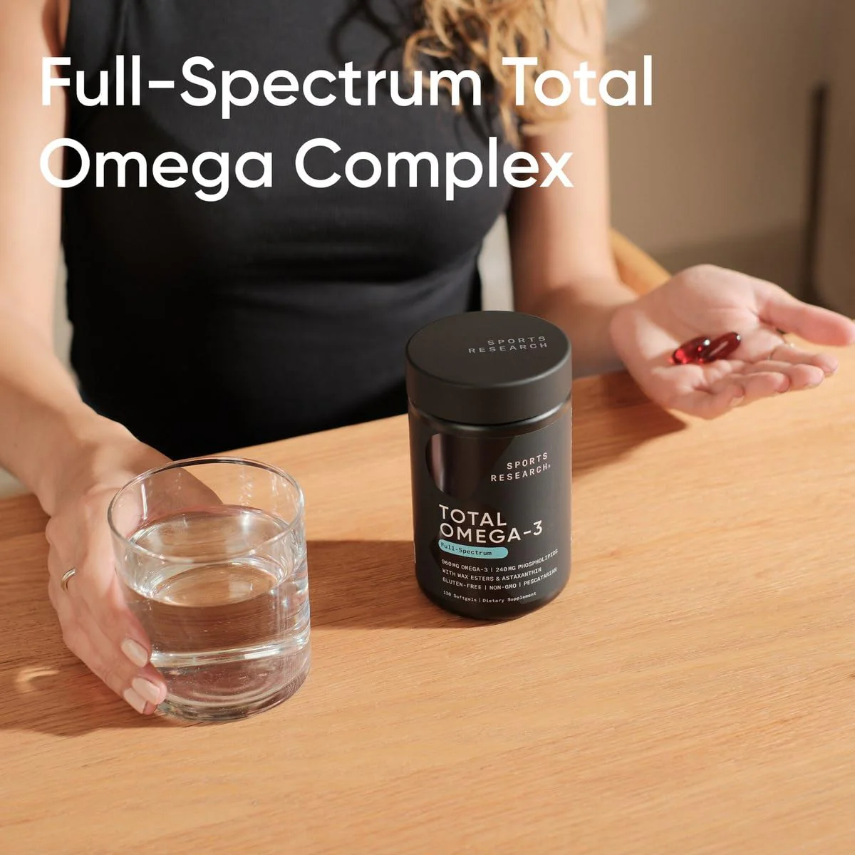 Sports Research Total Omega-3 Fish Oil 2200mg — EPA & DHA from Krill, Salmon & Pollock | 120 Softgels - Image 3