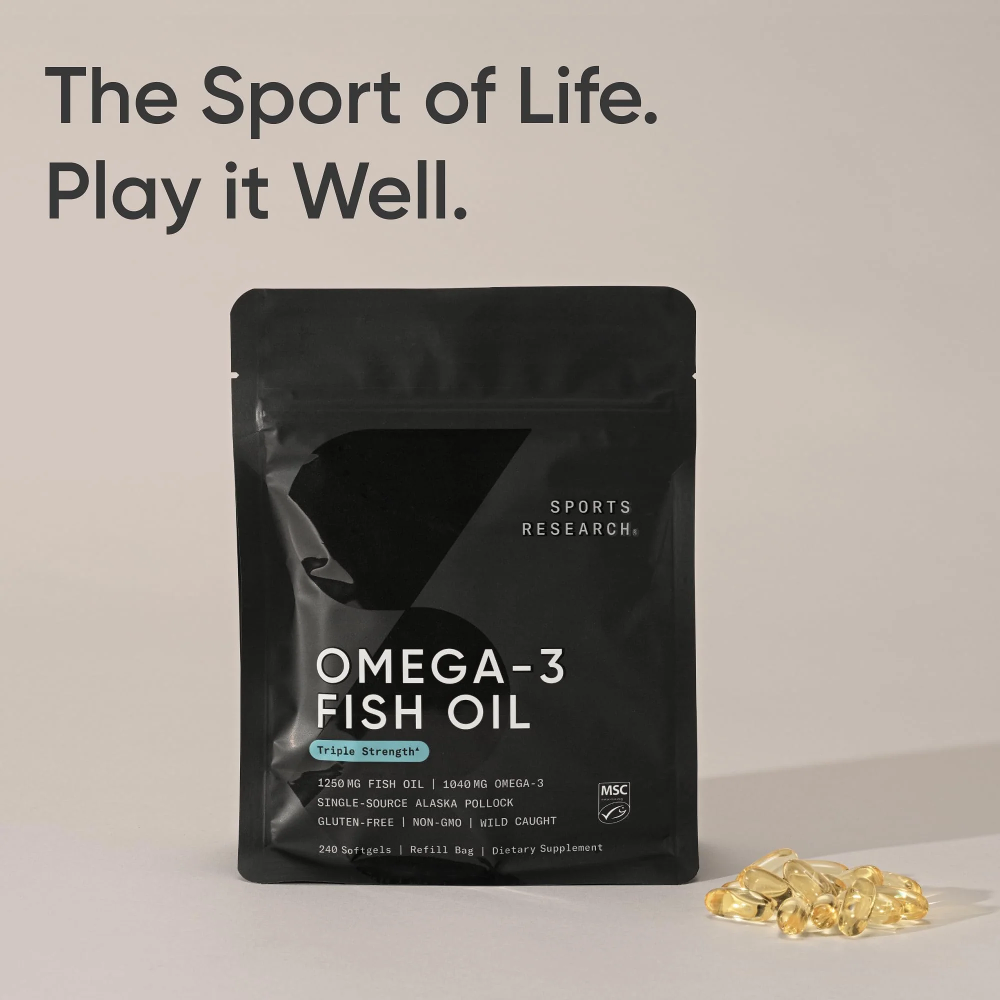 Sports Research Triple Strength Omega-3 Fish Oil - Burpless 1250 mg, 240 Softgels | Wild Alaska Pollock, EPA & DHA - Image 7
