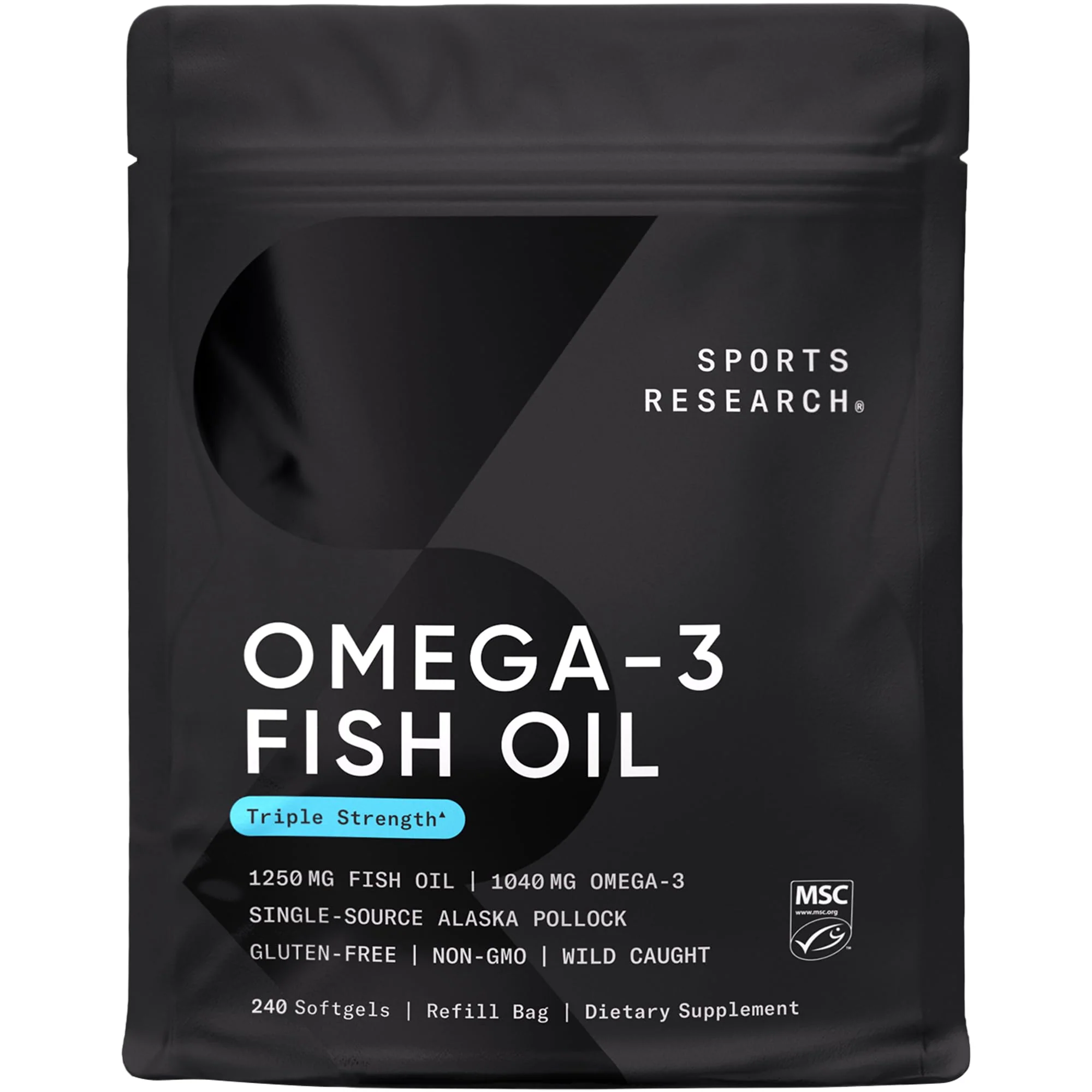 Sports Research Triple Strength Omega-3 Fish Oil - Burpless 1250 mg, 240 Softgels | Wild Alaska Pollock, EPA & DHA - Image 9