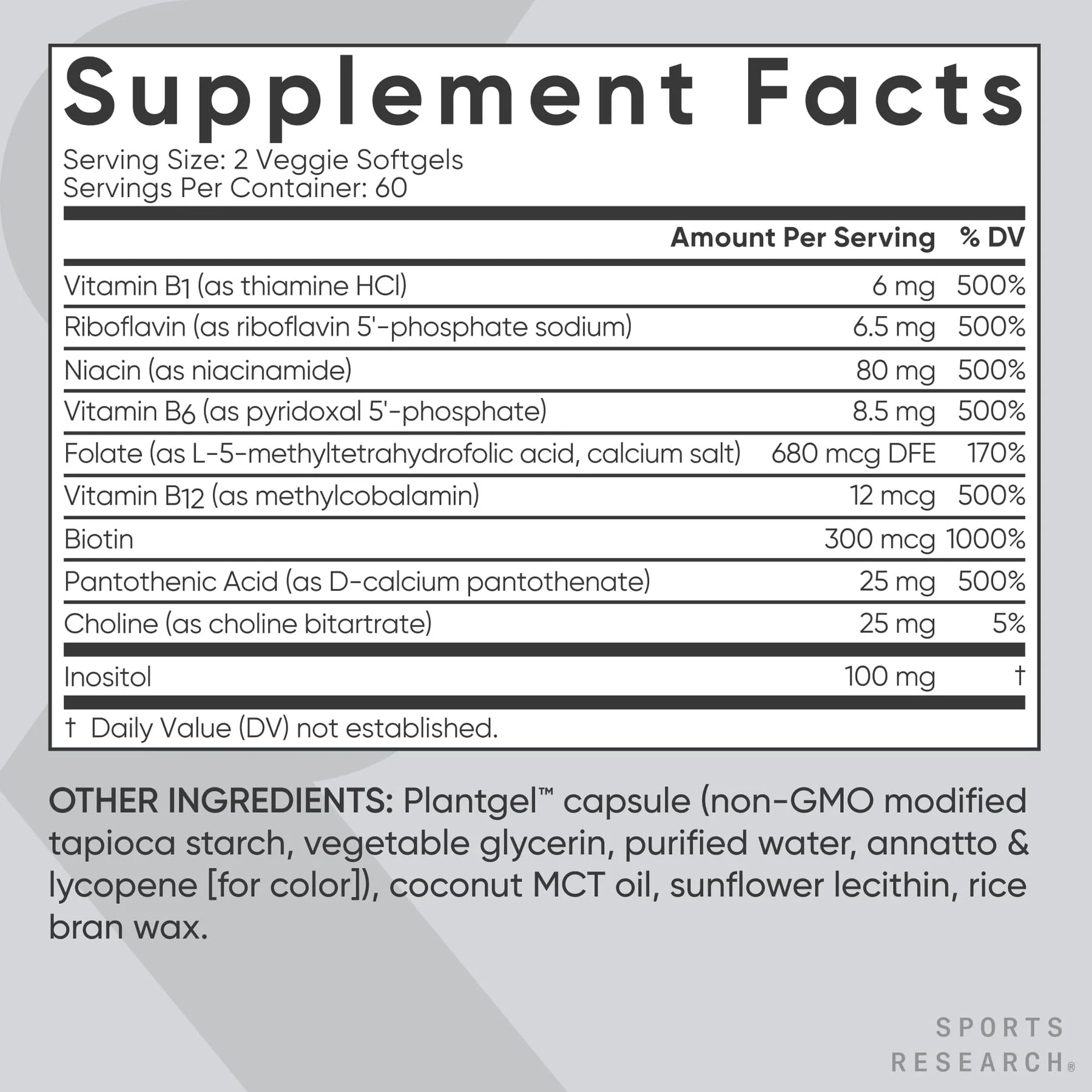 Sports Research Vitamin B-Complex – Full Spectrum B Vitamins, Methylated B12 & Folate - Image 5