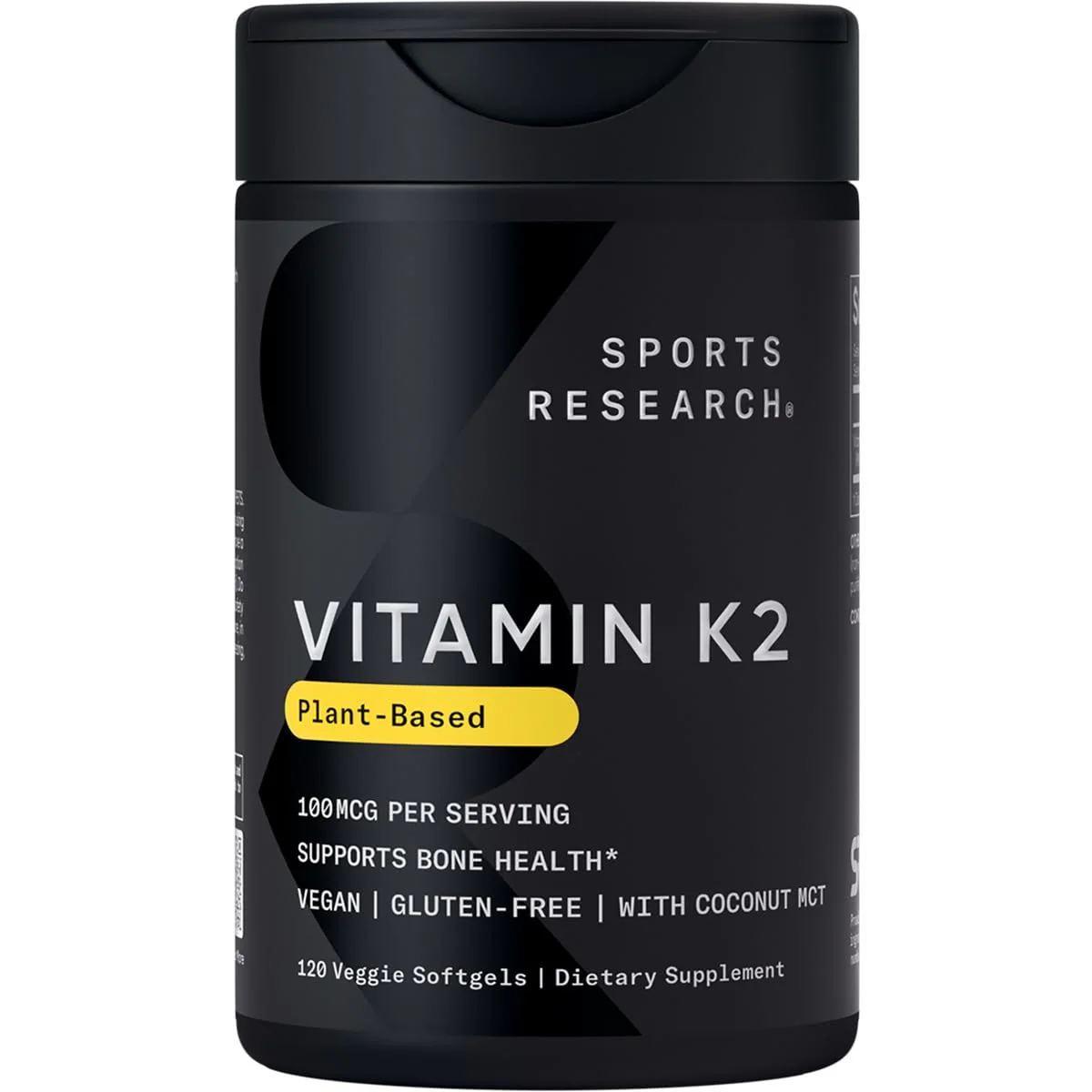 Sports Research Vitamin K2 MK-7 100mcg in Coconut MCT Oil – 120 Veggie Softgels