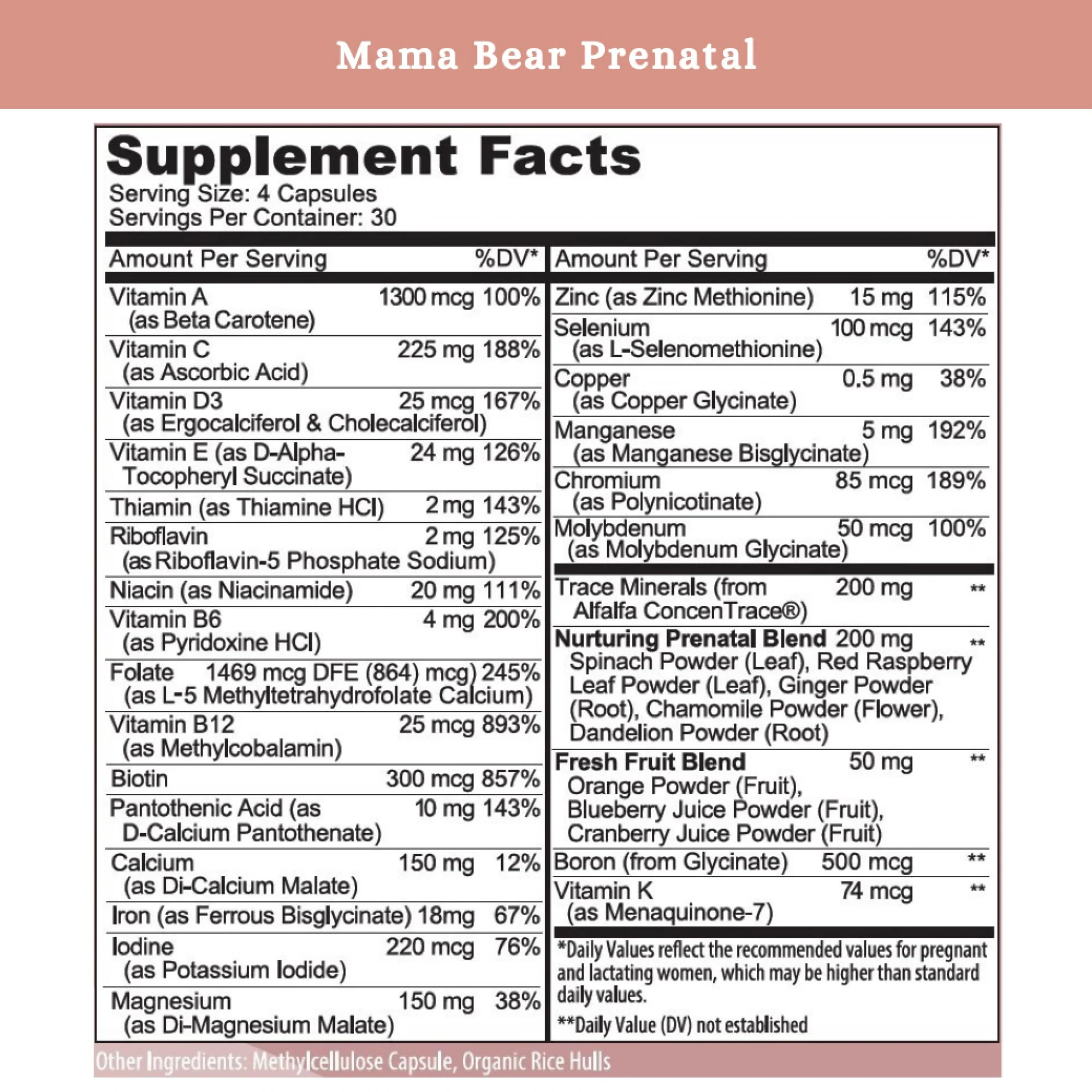 SPRIGS Mama Bear Prenatal Vitamins for Women, 120 Capsules | Pregnancy, Conception & Nursing - Image 7