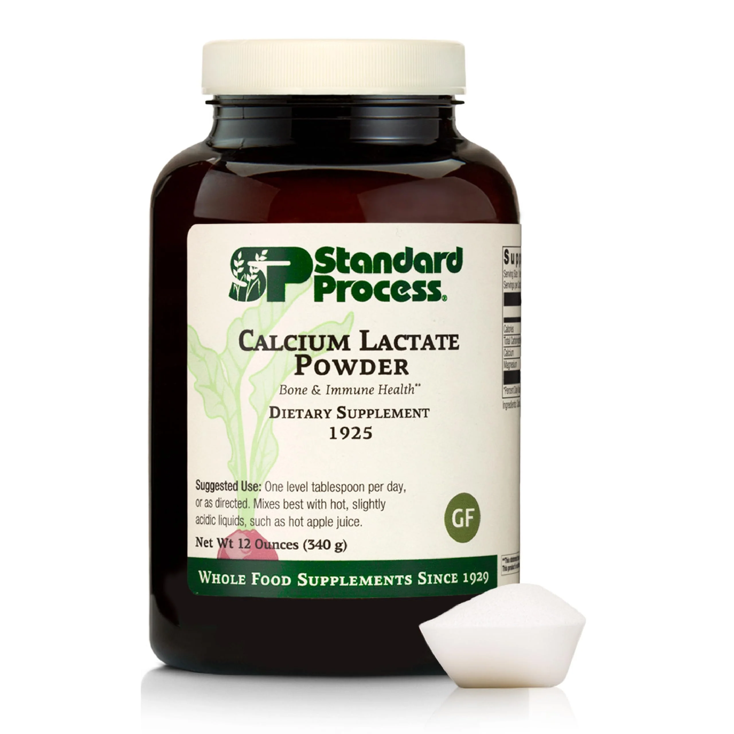 Standard Process Calcium Lactate Powder – Bone Health & Immune Support, Non-Dairy, Gluten-Free, 12 oz