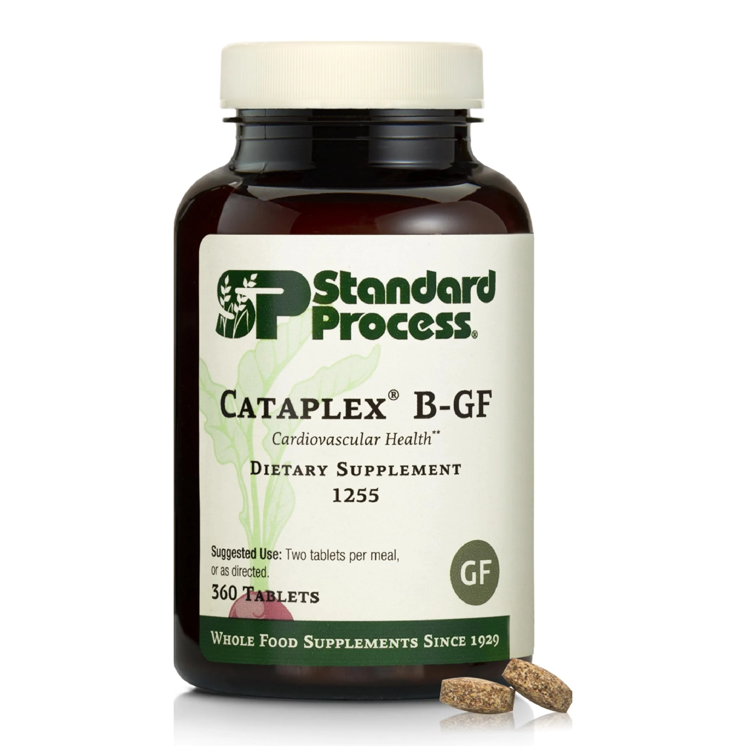 Standard Process Cataplex B-GF - Nervous System & Energy Support - Gluten-Free, Non-Dairy & Non-Soy - 360 Tablets
