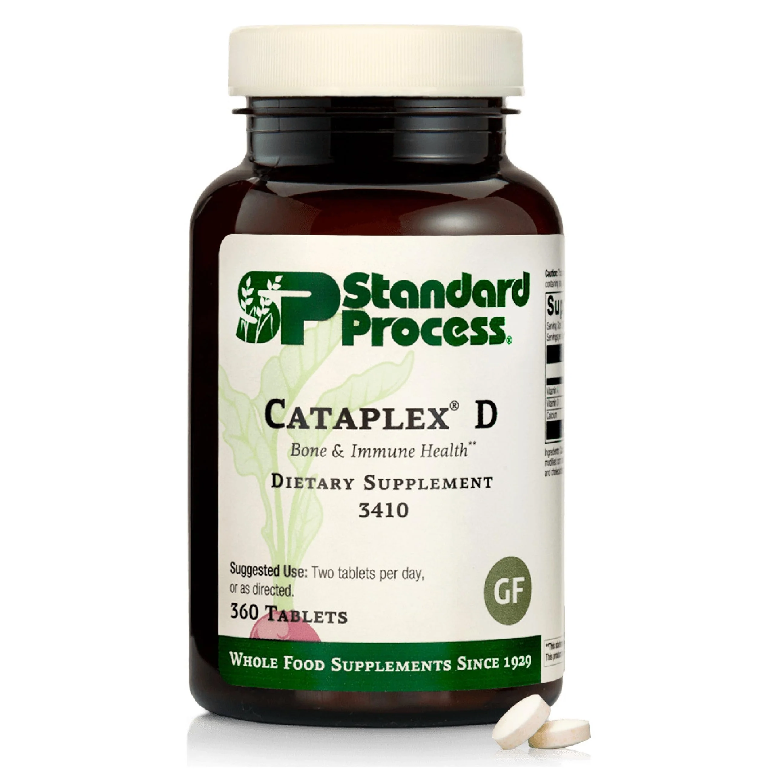 Standard Process Cataplex D - Immune Support, Bone Health & Mineral Absorption - 360 Tablets - Gluten-Free